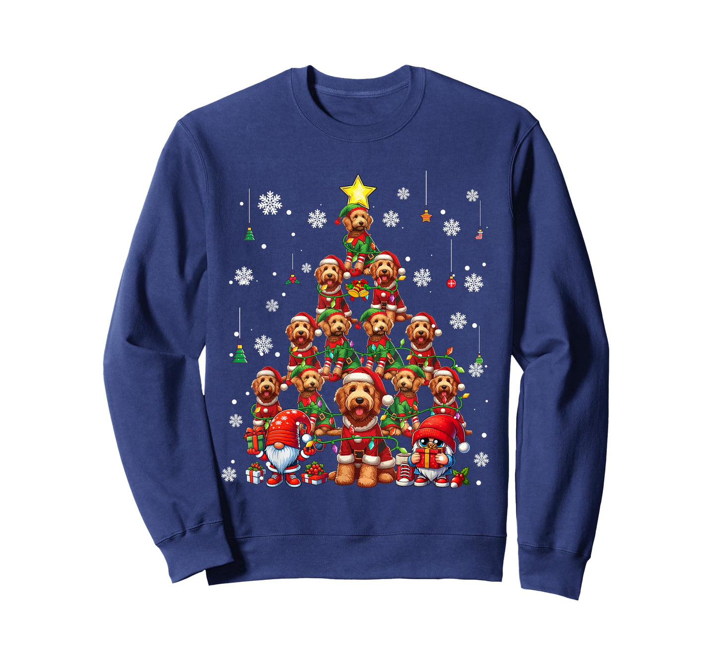 Squad Xmas Labradoodles Cosplay Santa Elf Christmas Tree T-Shirt
