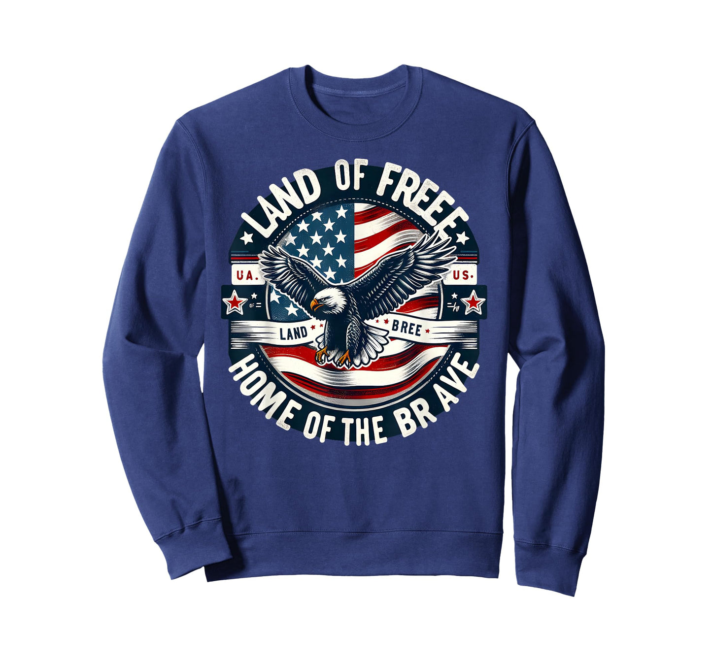 Land of The Free Home of The Brave Eagle Flag T-Shirt