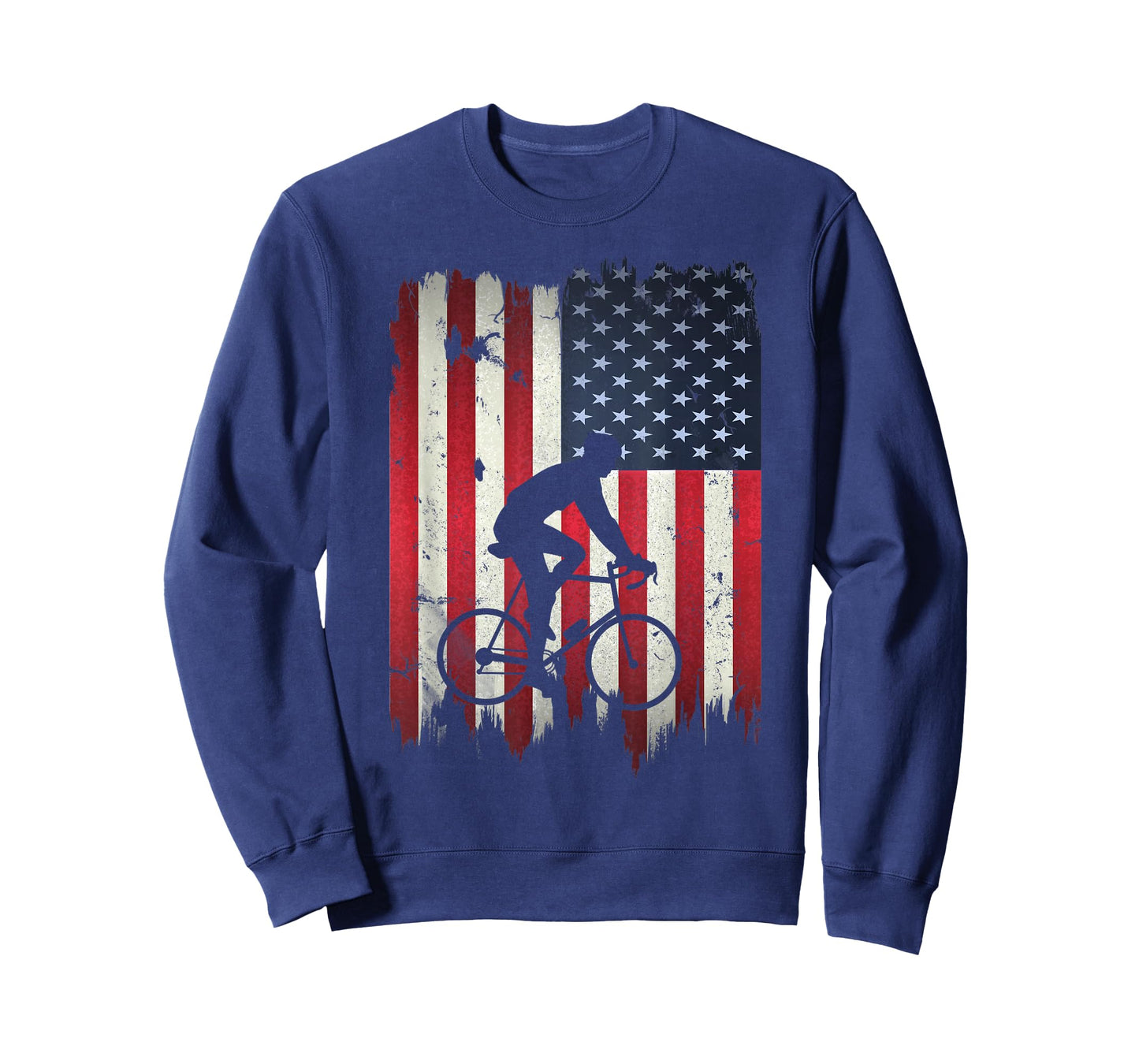 Biking USA American Flag 4th of July Bike Gift Bicycle T-Shirt