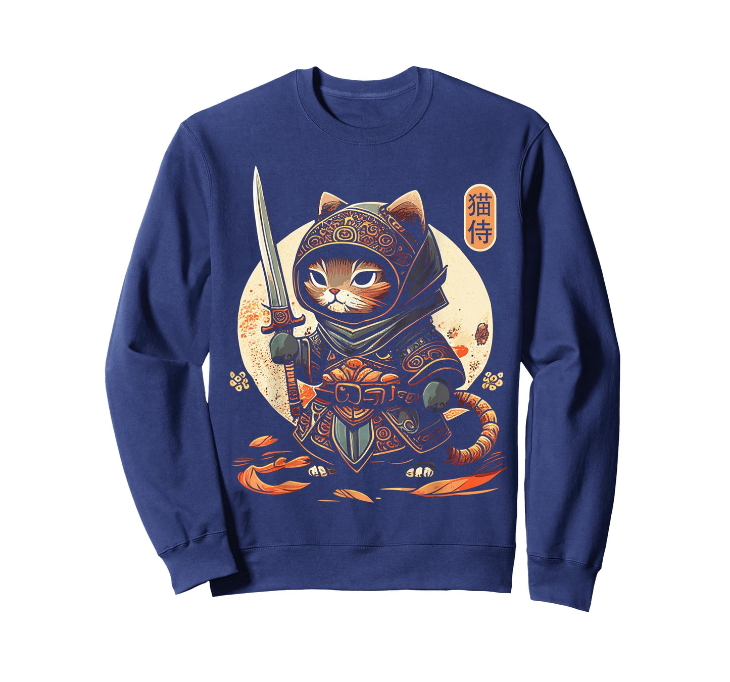 Japanese Samurai Cat Tattoo Kawaii Ninja Cat T-Shirt