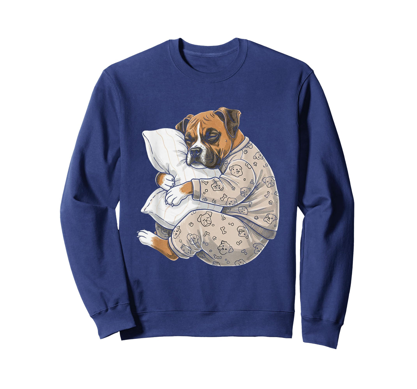 Funny Sleepy Boxer Dog Pajama Men Women Kids T-Shirt
