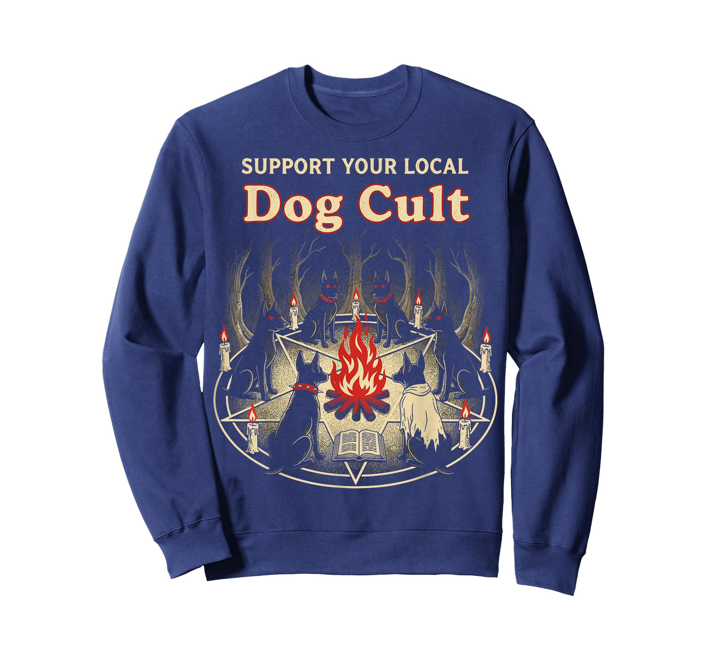 Dog Cult Funny Halloween Witches Occult Graphic T-Shirt