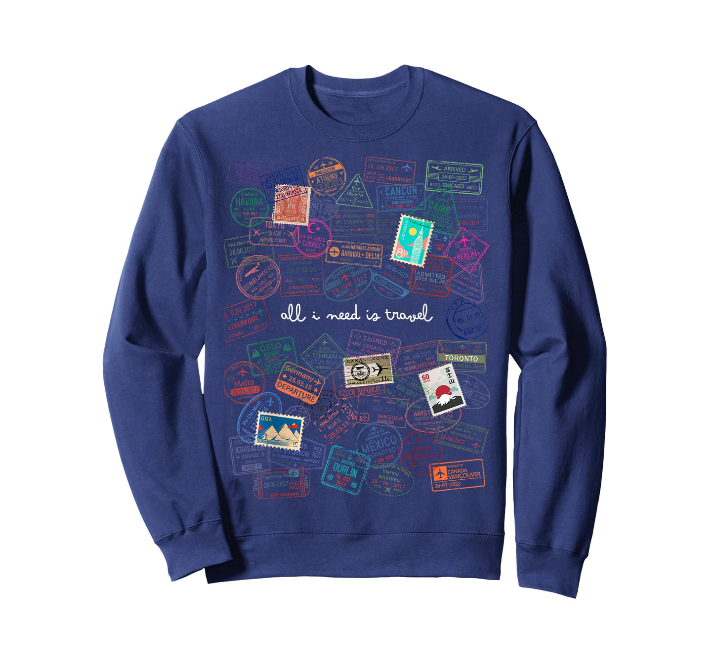 Travellers Passport Stamps Travel I Need Travel T-Shirt