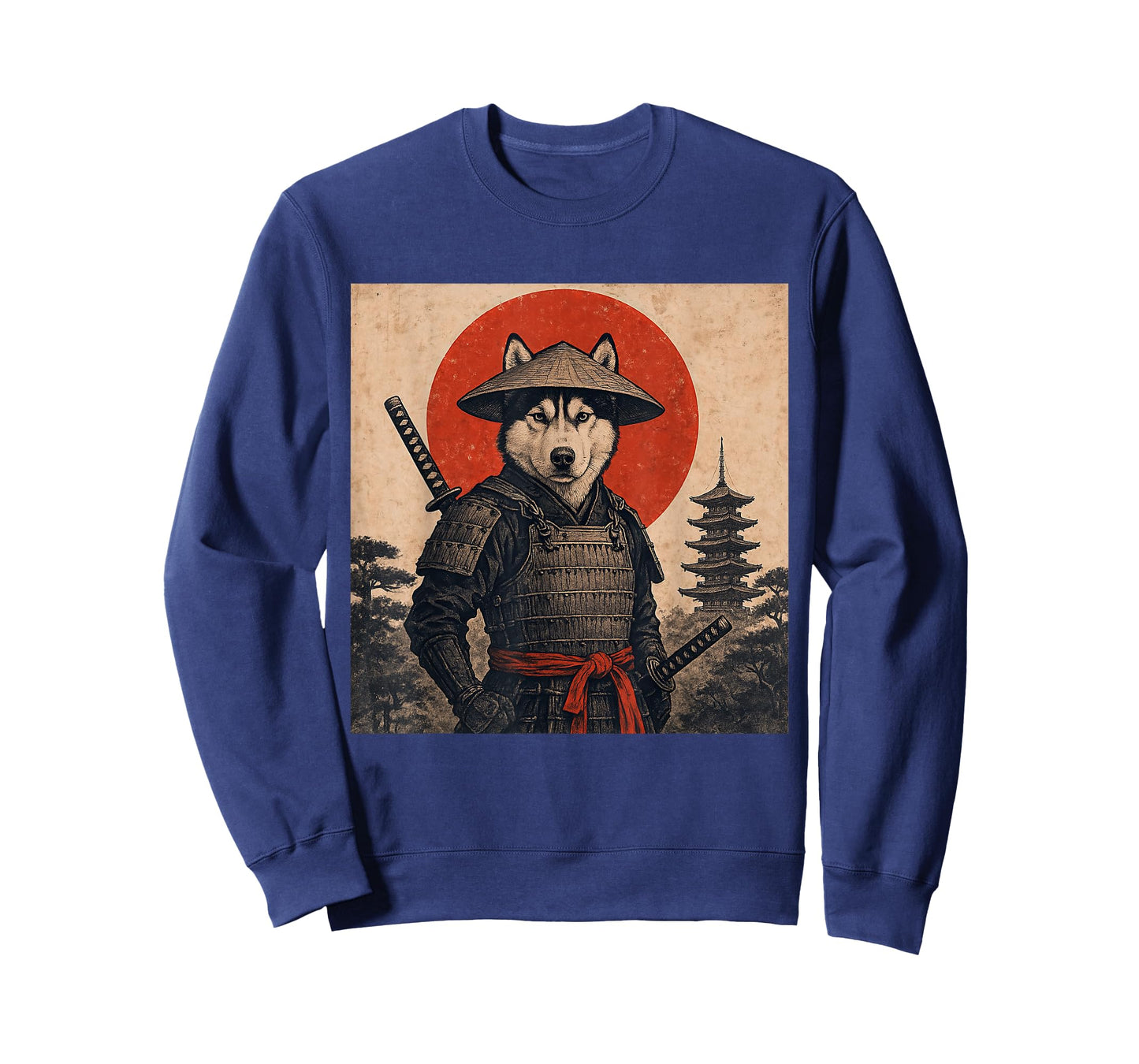 Husky Samurai Warrior Vintage Japanese Ukiyo-e Dog Lover T-Shirt