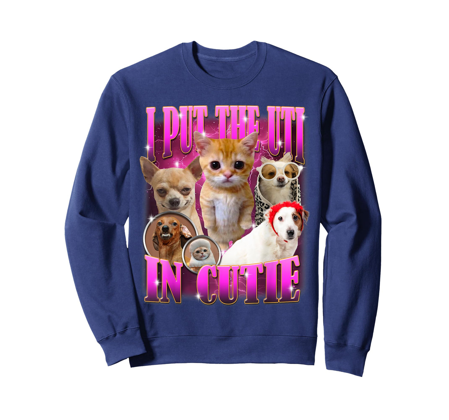 I Put The Uti In Cutie Cat Kitten Dogs Funny Humor Meme T-Shirt