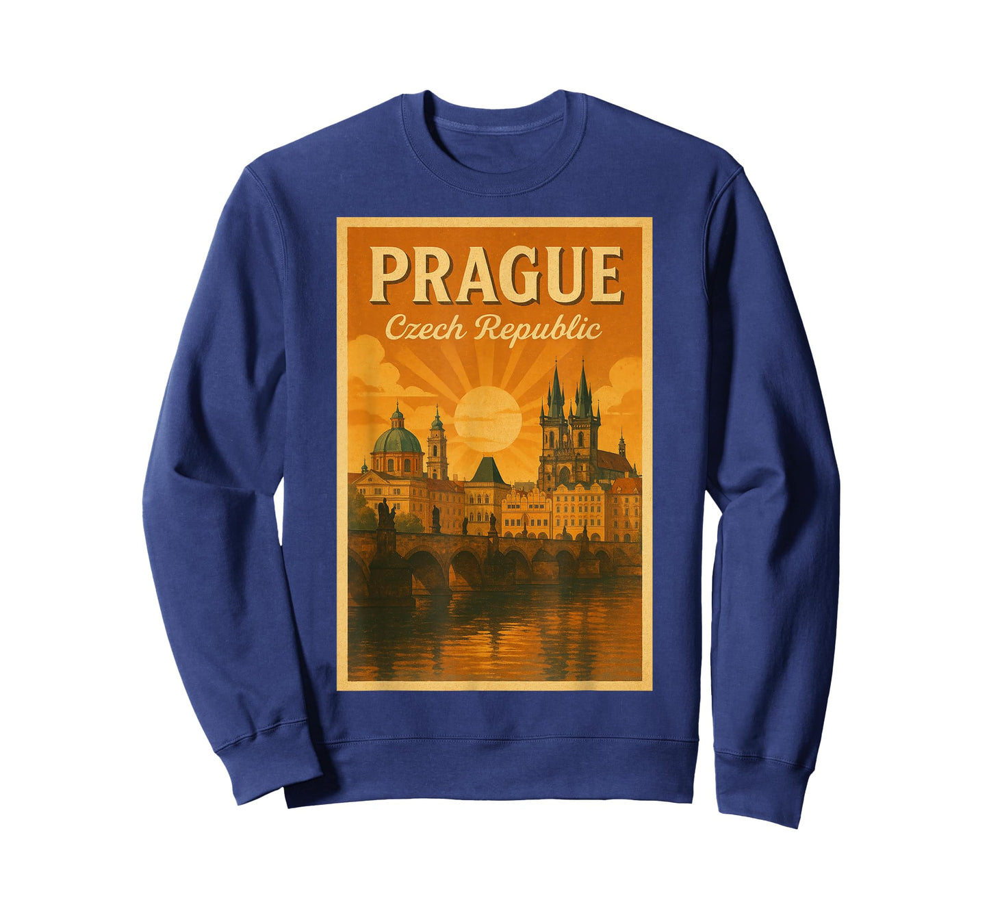 Prague Vintage Travel Poster for Exploring Czech Republic T-Shirt