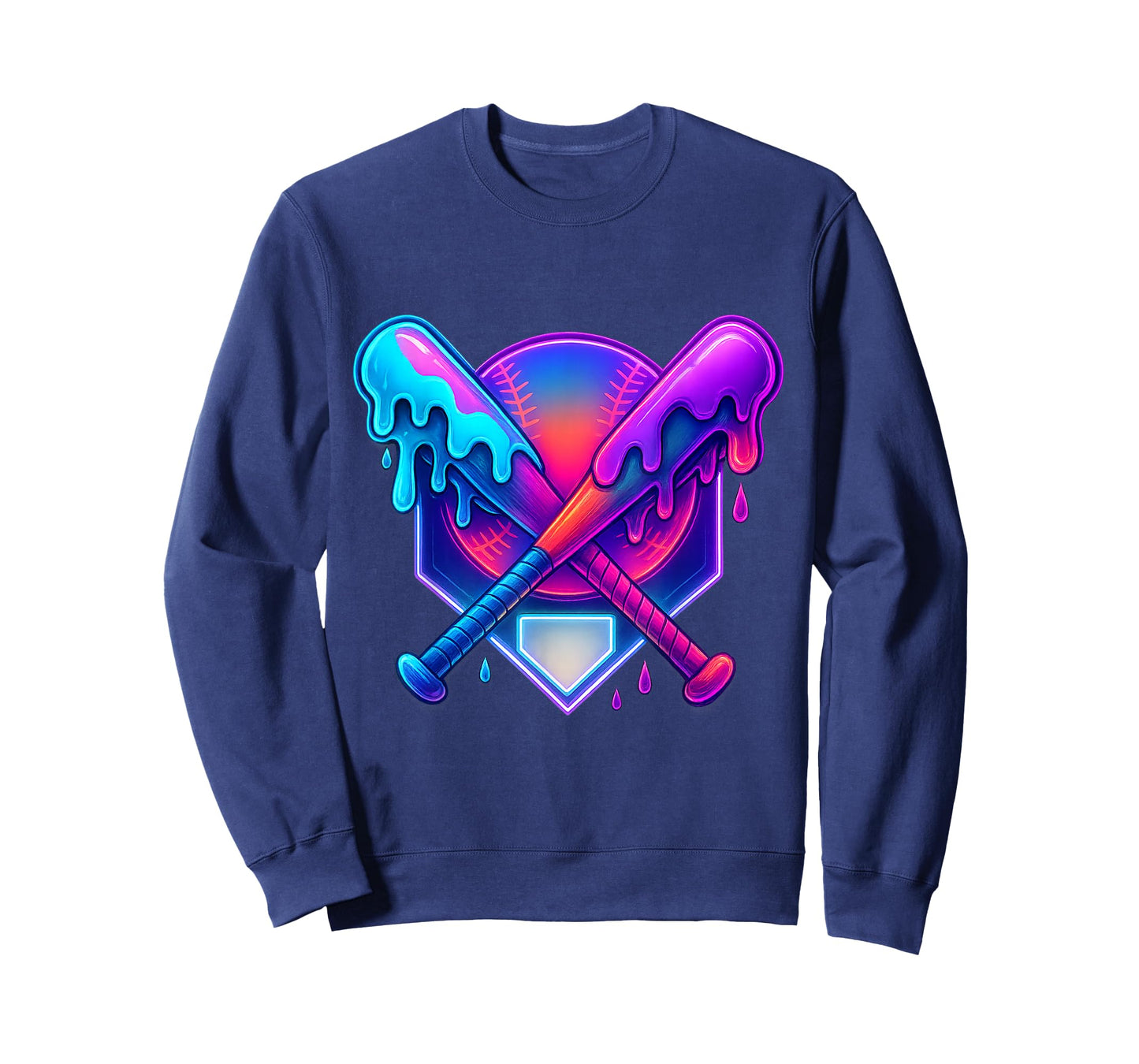 Baseball Drip for Boys Home Plate Ice Cream Drip Youth Sport T-Shirt