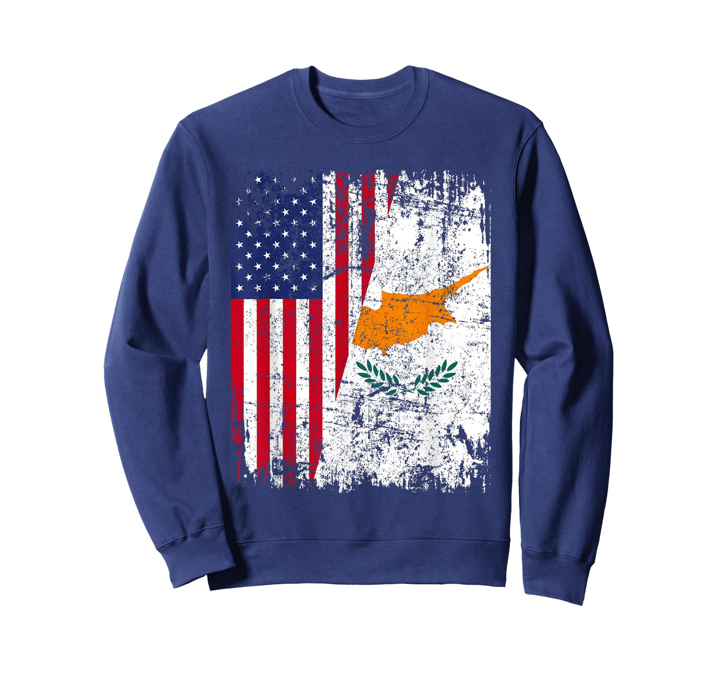 CYPRIOT ROOTS | Half American Flag | USA CYPRUS FLAG T-Shirt