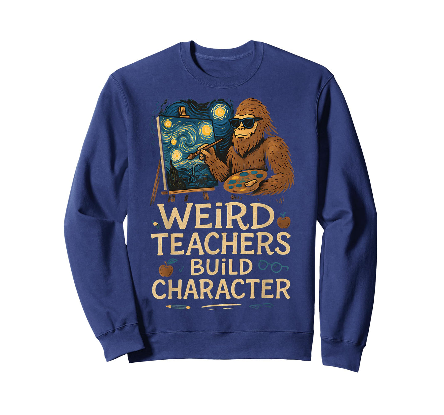 Weird Teachers Build Character Funny Van Bigfoot Art T-Shirt