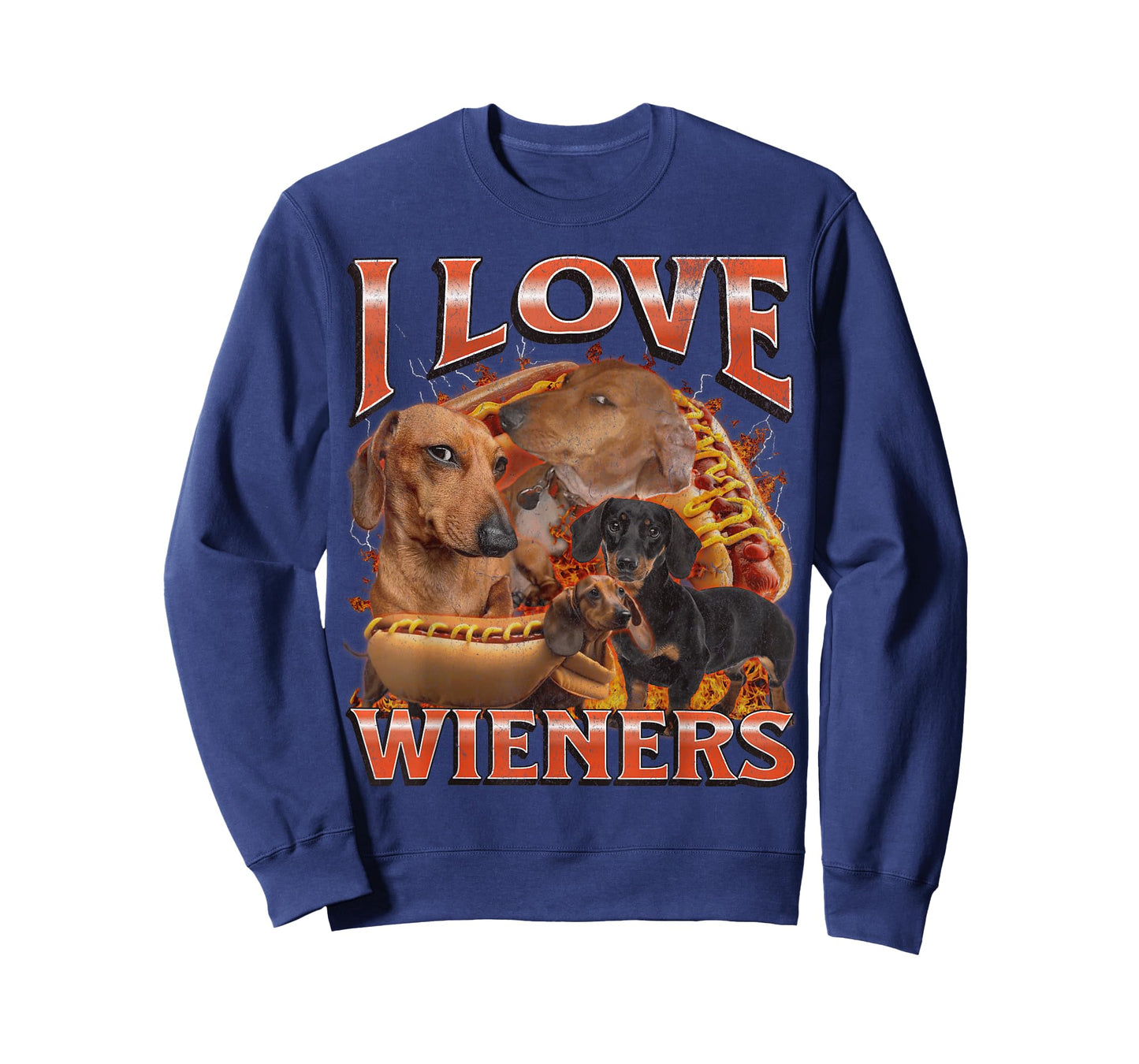 I Love Wieners Funny Offensive Dachshund Bootleg Graphic T-Shirt