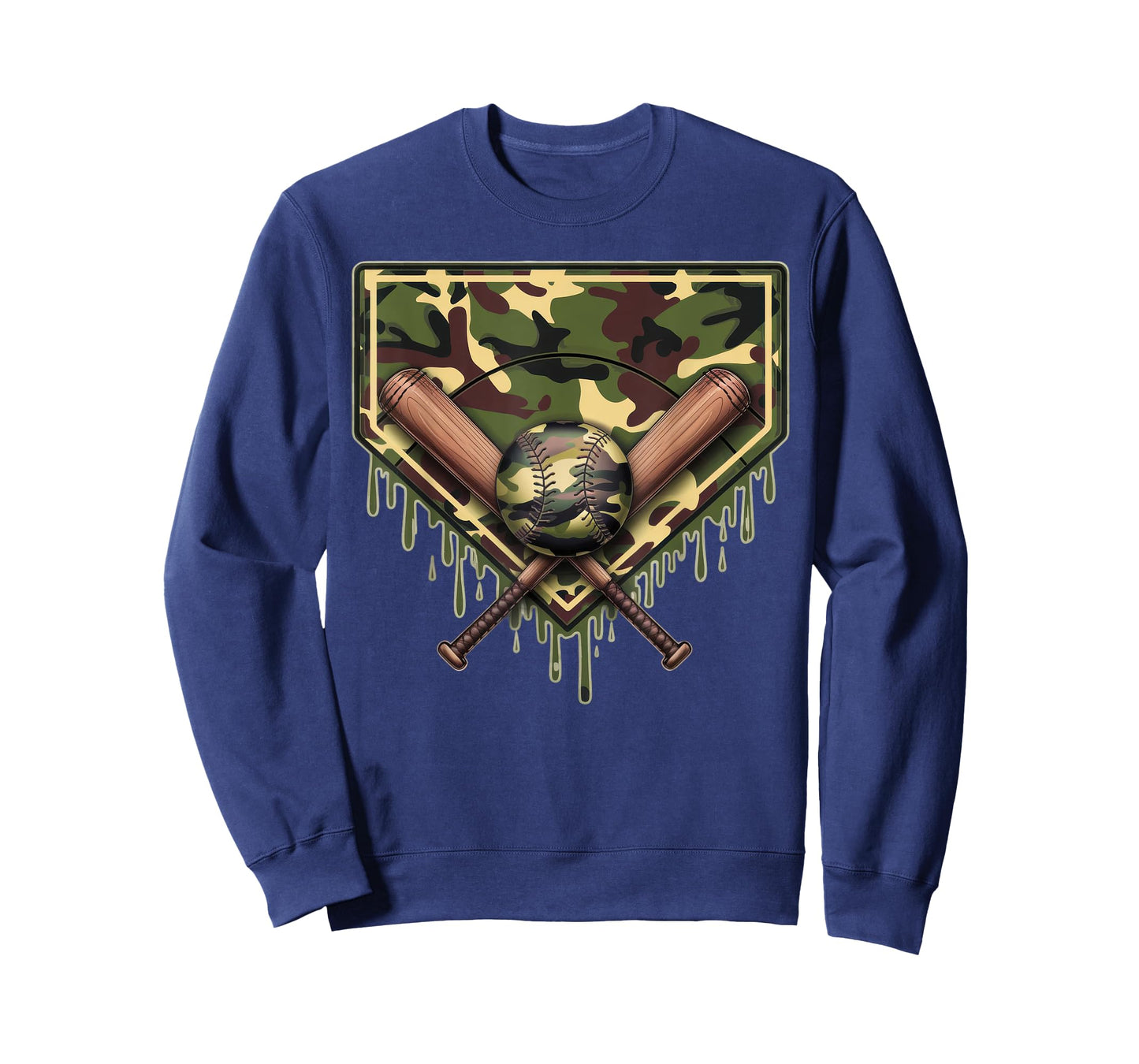 Baseball Home Plate Drip Baseball Ice Cream Camo Matching T-Shirt