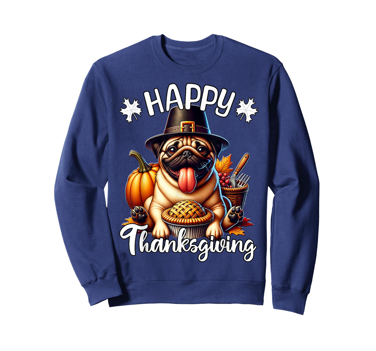 Pug Happy Thanksgiving Pug T-Shirt