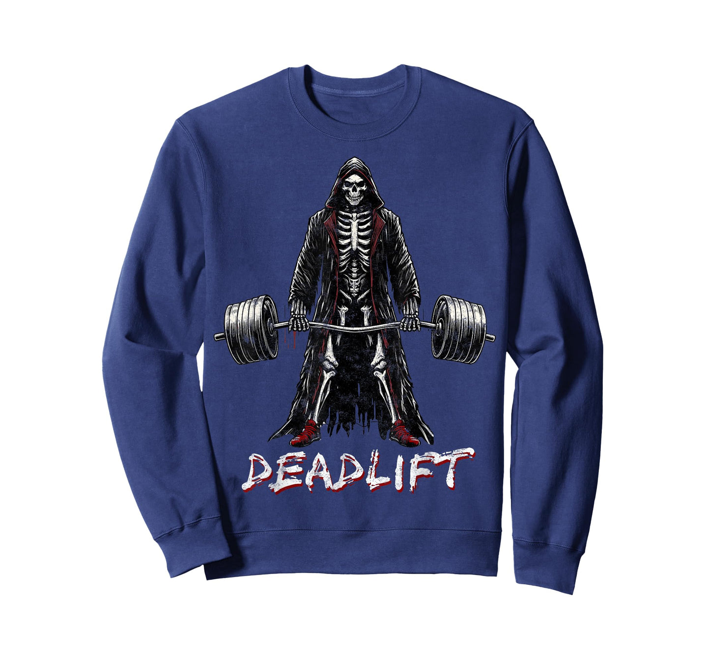 Deadlift Skeleton Halloween Gym Jokes Weightlifting Workout T-Shirt, Small, Black