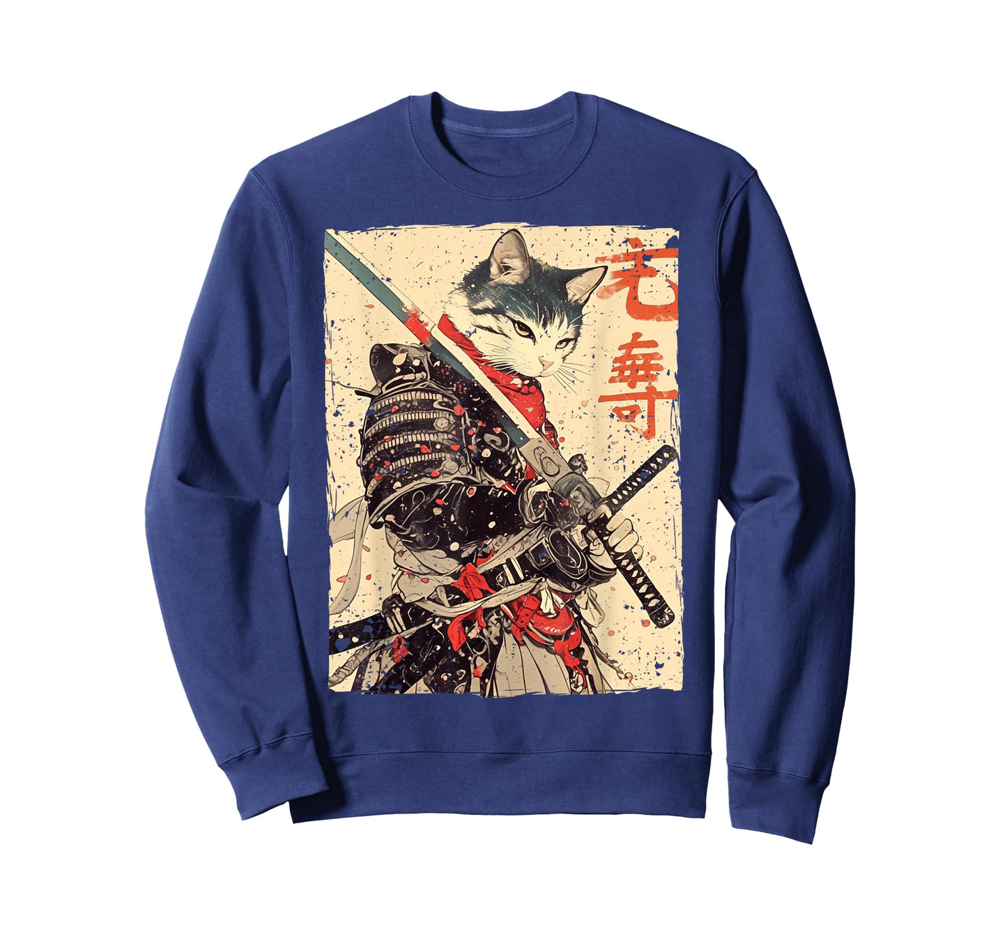 Samurai Cat Warrior Ukiyo Ink Artwork Cat Samurai T-Shirt
