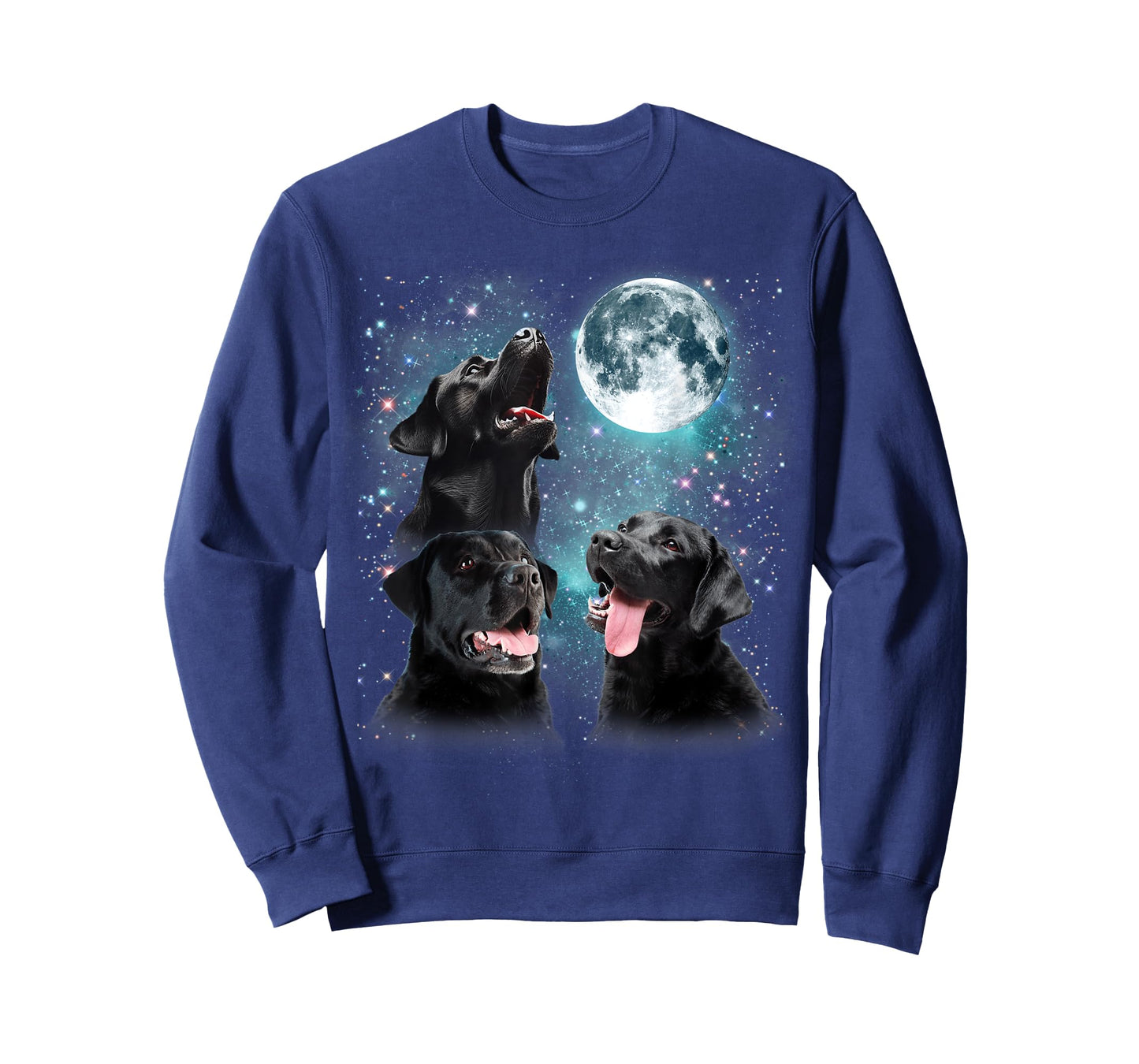 3 Black Lab Moon Howling Lab Head Funny Gifts For Men Women T-Shirt