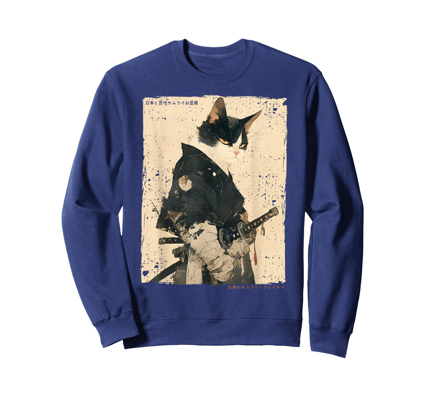 Samurai Cat Warrior Ukiyo Ink Artwork Cat Samurai T-Shirt