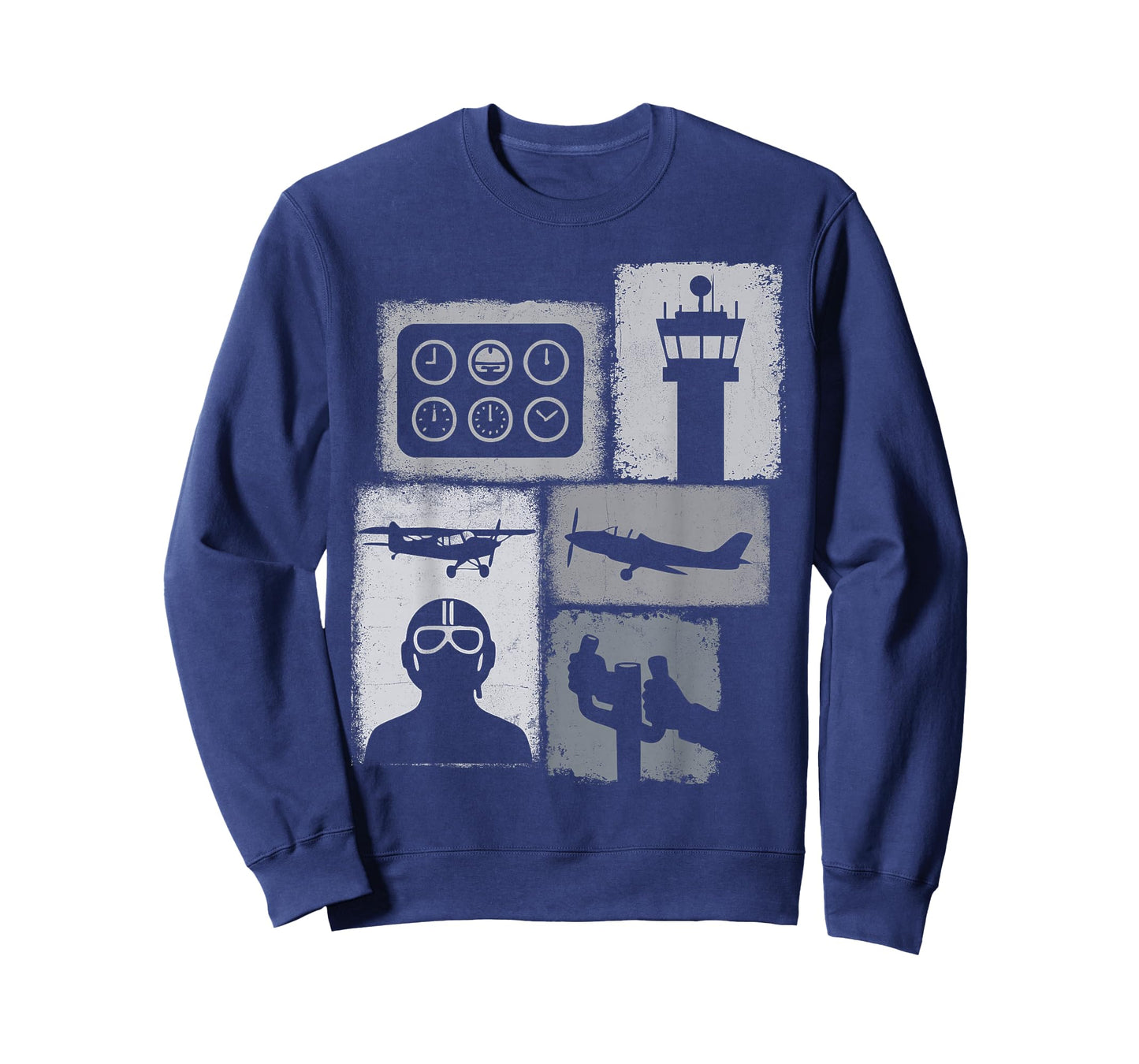 Pilot Vintage Collage Flying Men Aviator Captain T-Shirt