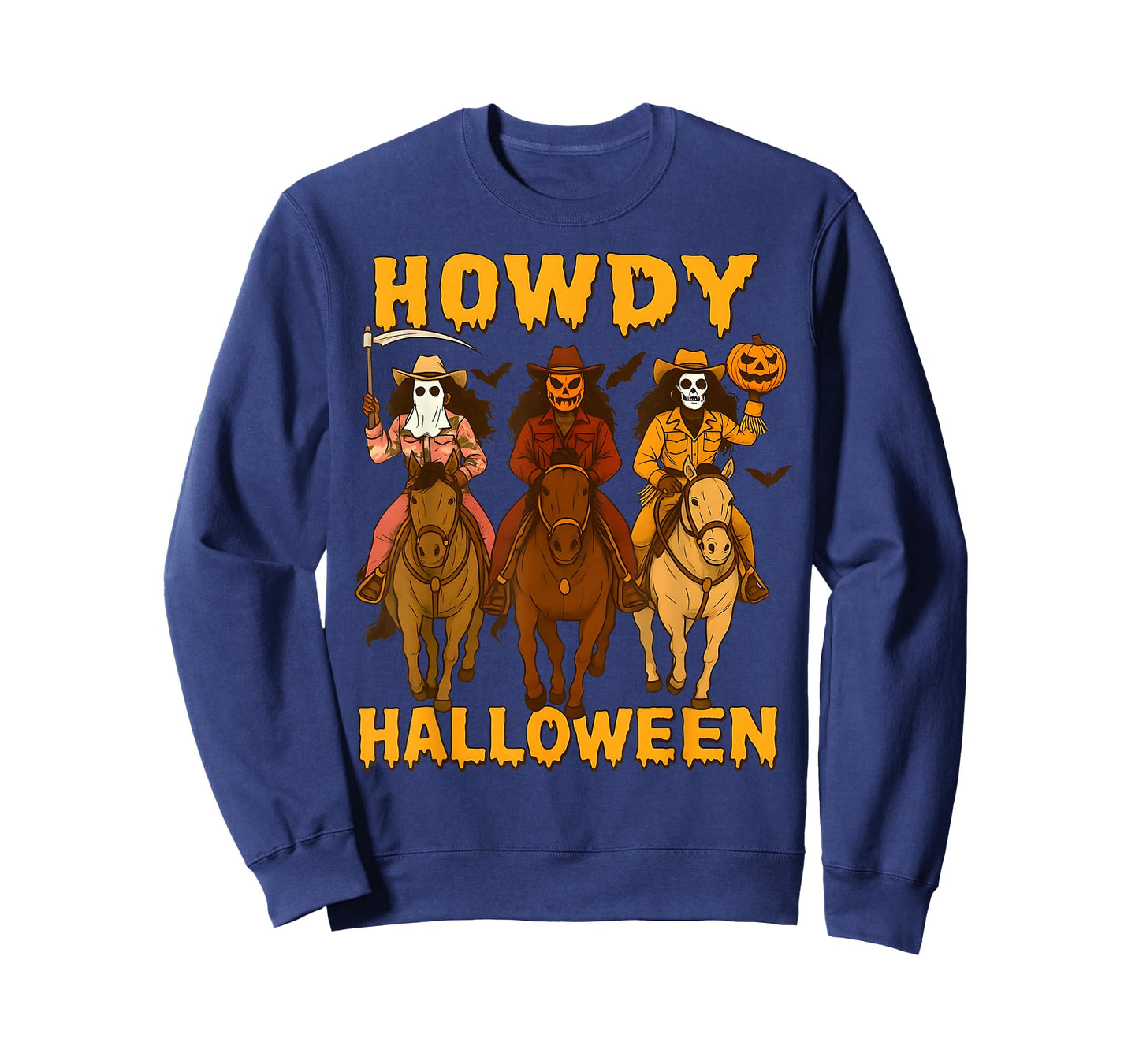 Howdy Halloween Spooky Western Cowboy Skeleton Riders Funny T-Shirt