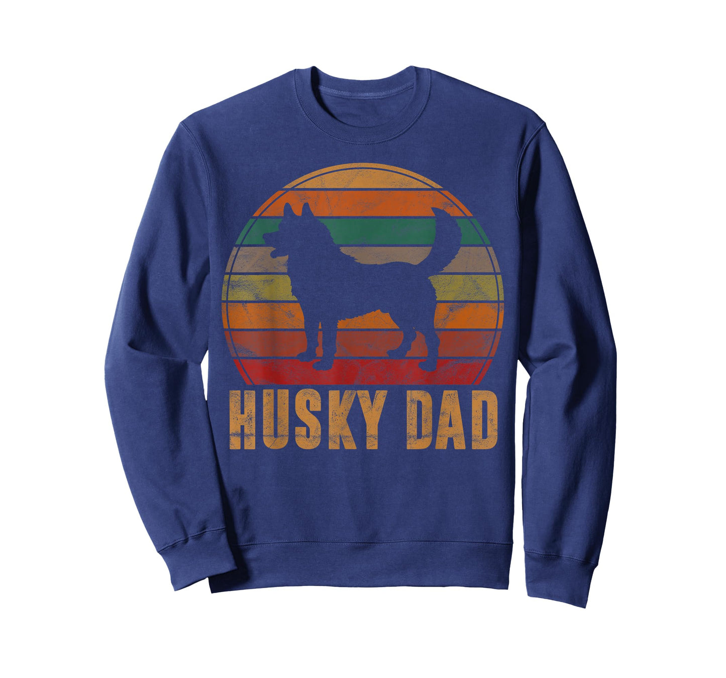 Retro Husky Dad Gift Dog Owner Pet Siberian Huskies Father T-Shirt