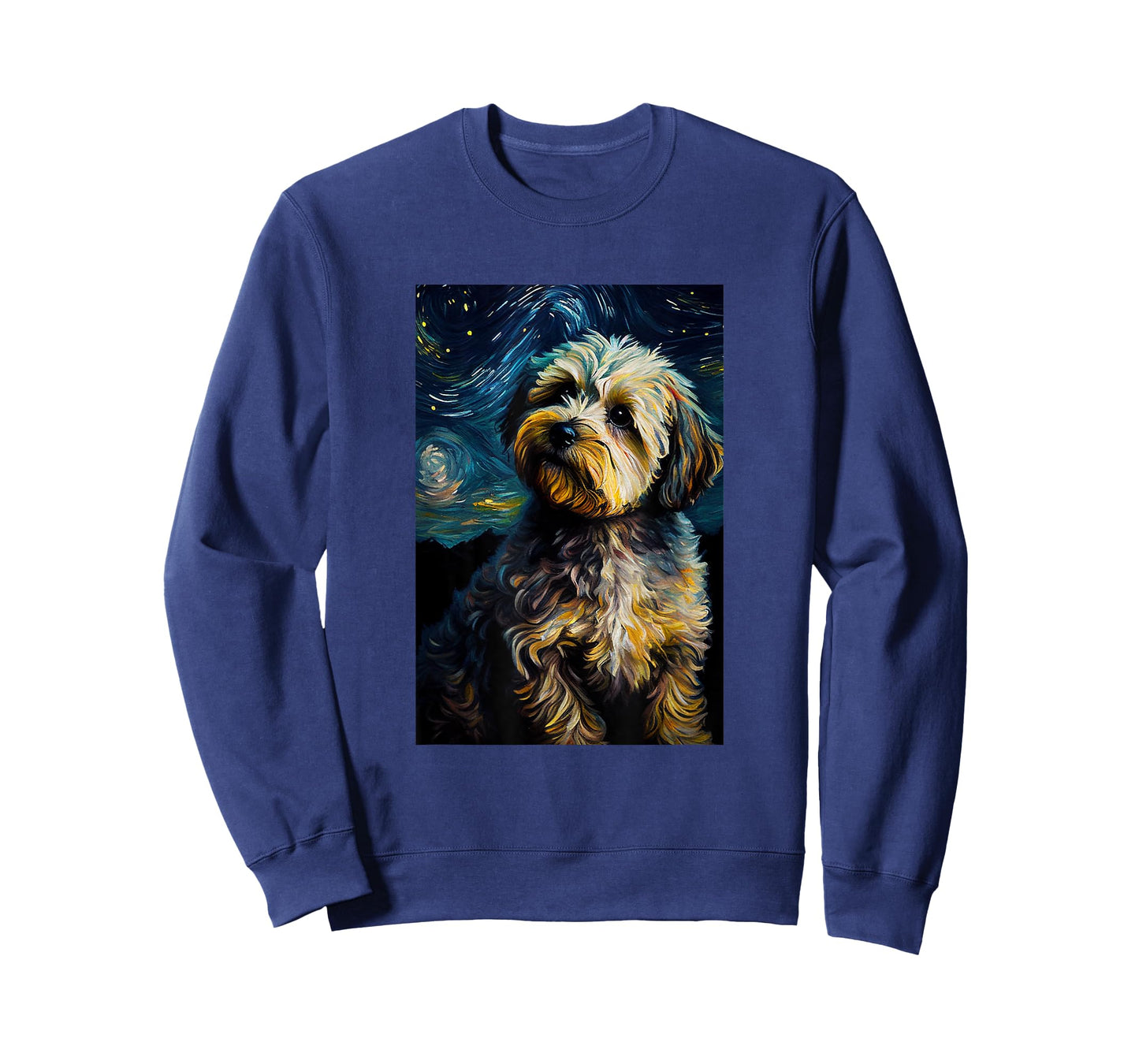Yorkiepoo in Starry Night Painting Dog Mom Dad Men Women Kids T-Shirt