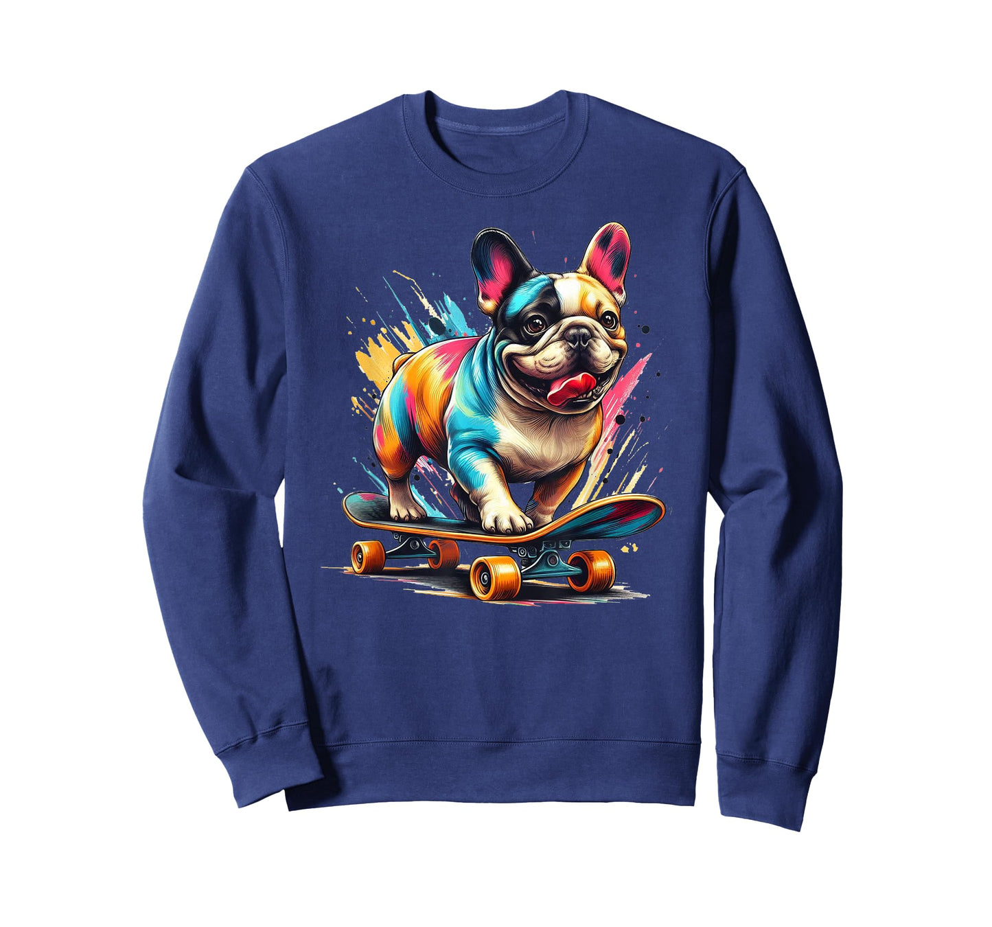 French Bulldog On Skateboard - Funny Frenchie Dog T-Shirt