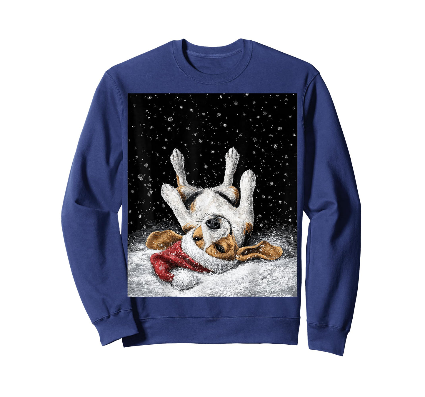 Christmas Beagle Black T-Shirt
