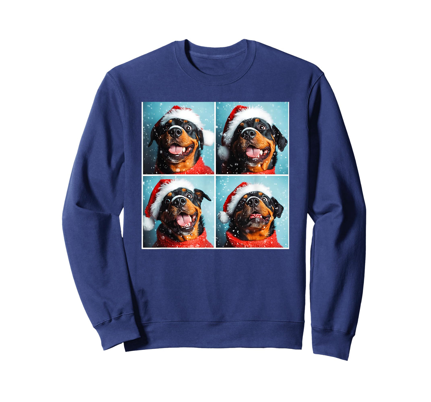 Rottweiler With Santa Hat Snowy Christmas Rottie T-Shirt