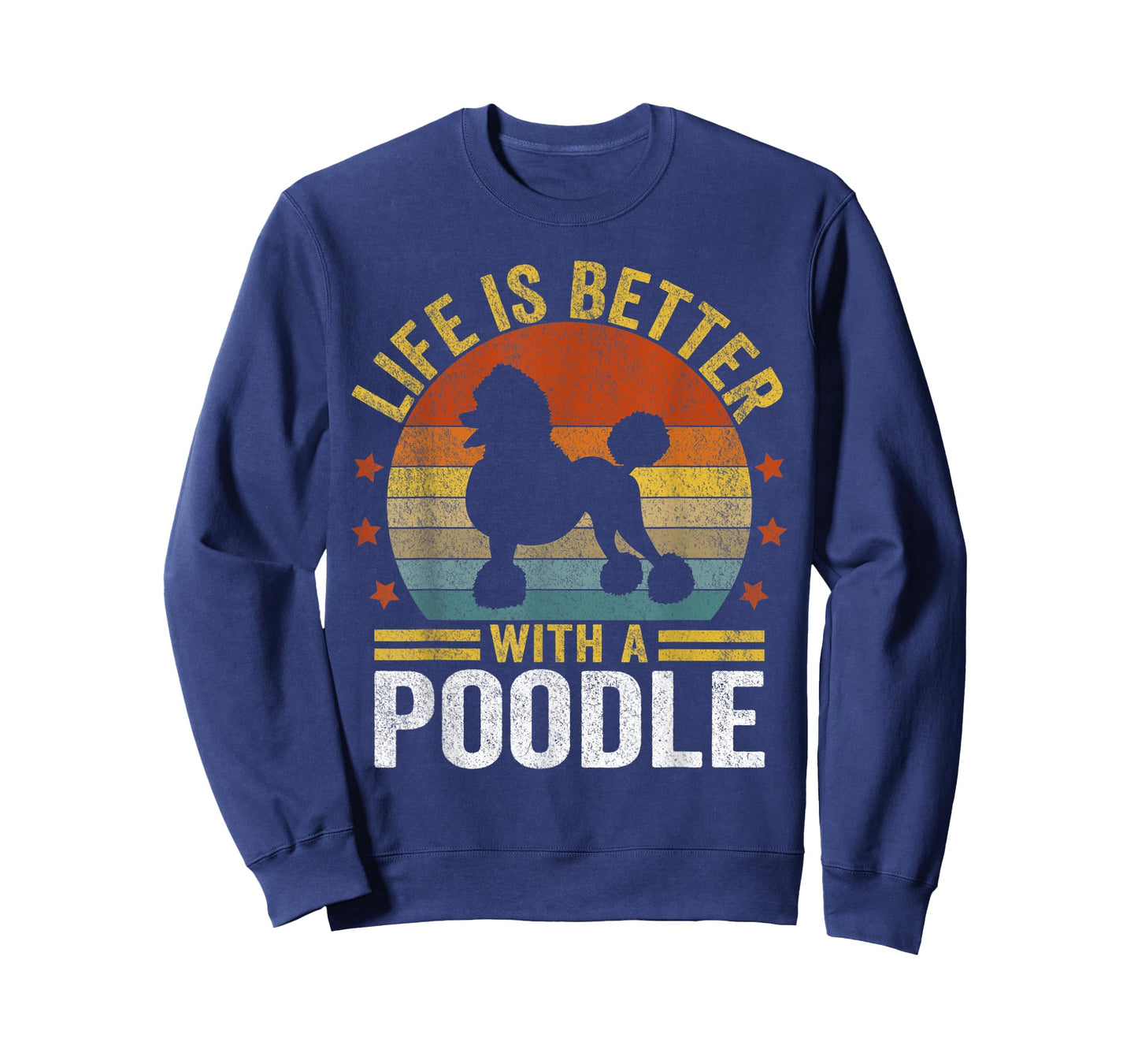 Life Is Better With A Poodle Mom Poodle Dad Retro Poodle Dog T-Shirt for Men Women Kids
