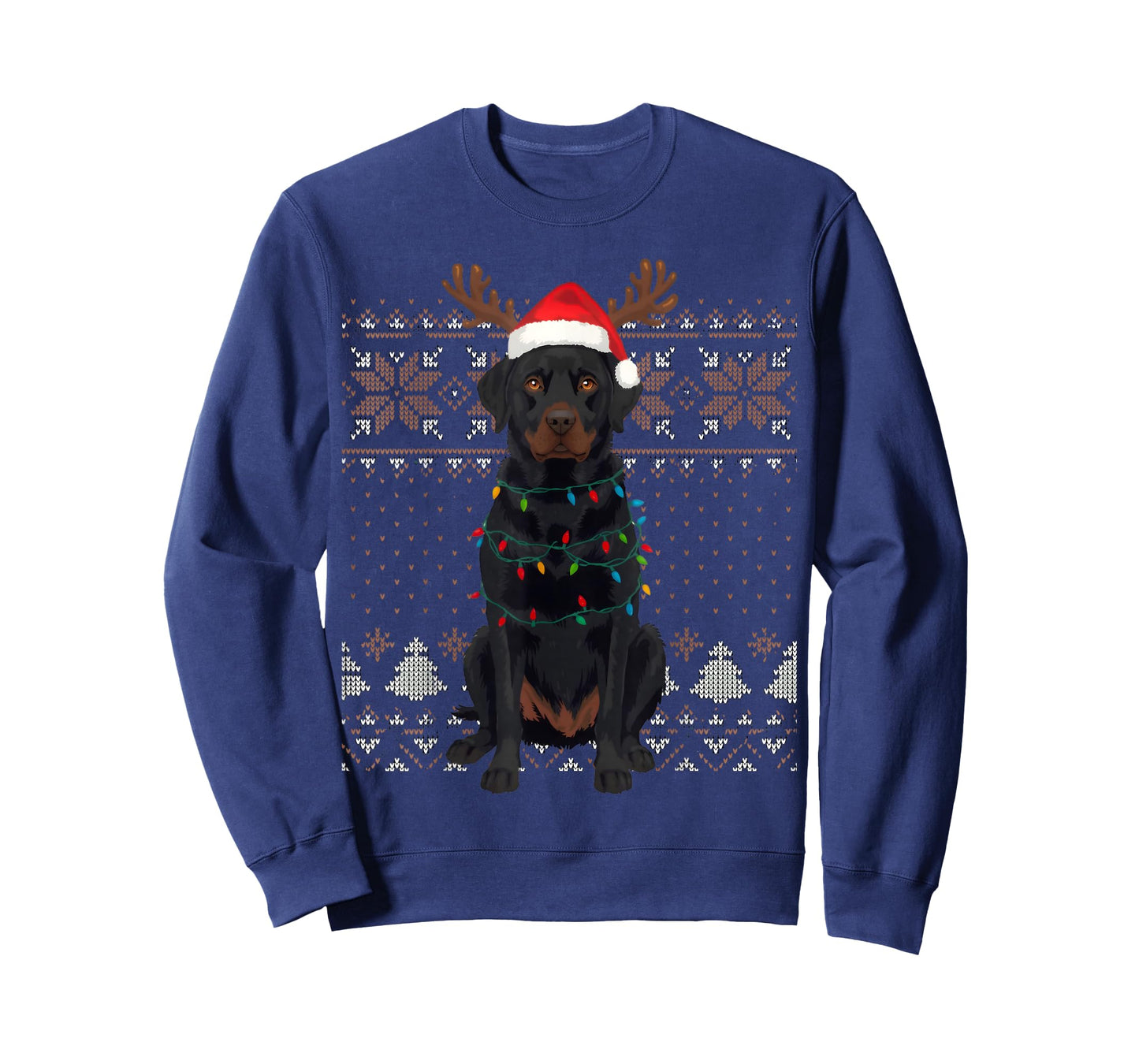 Christmas Dog with Hat and Lights - Funny Holiday Labrador T-Shirt