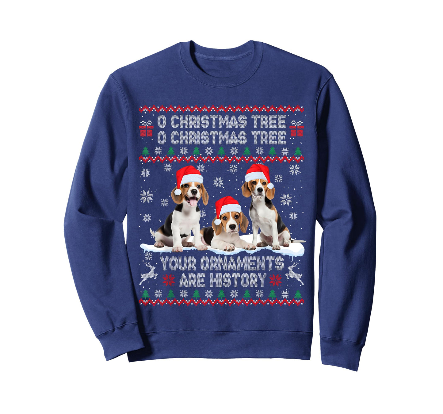 Beagle Dog Ugly Sweater Christmas Light Xmas Pajama T-Shirt