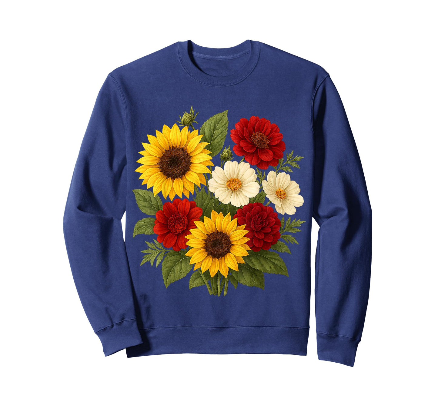 Sunflower Dahlia and Cosmos Bouquet Rustic Summer Farmhouse T-Shirt
