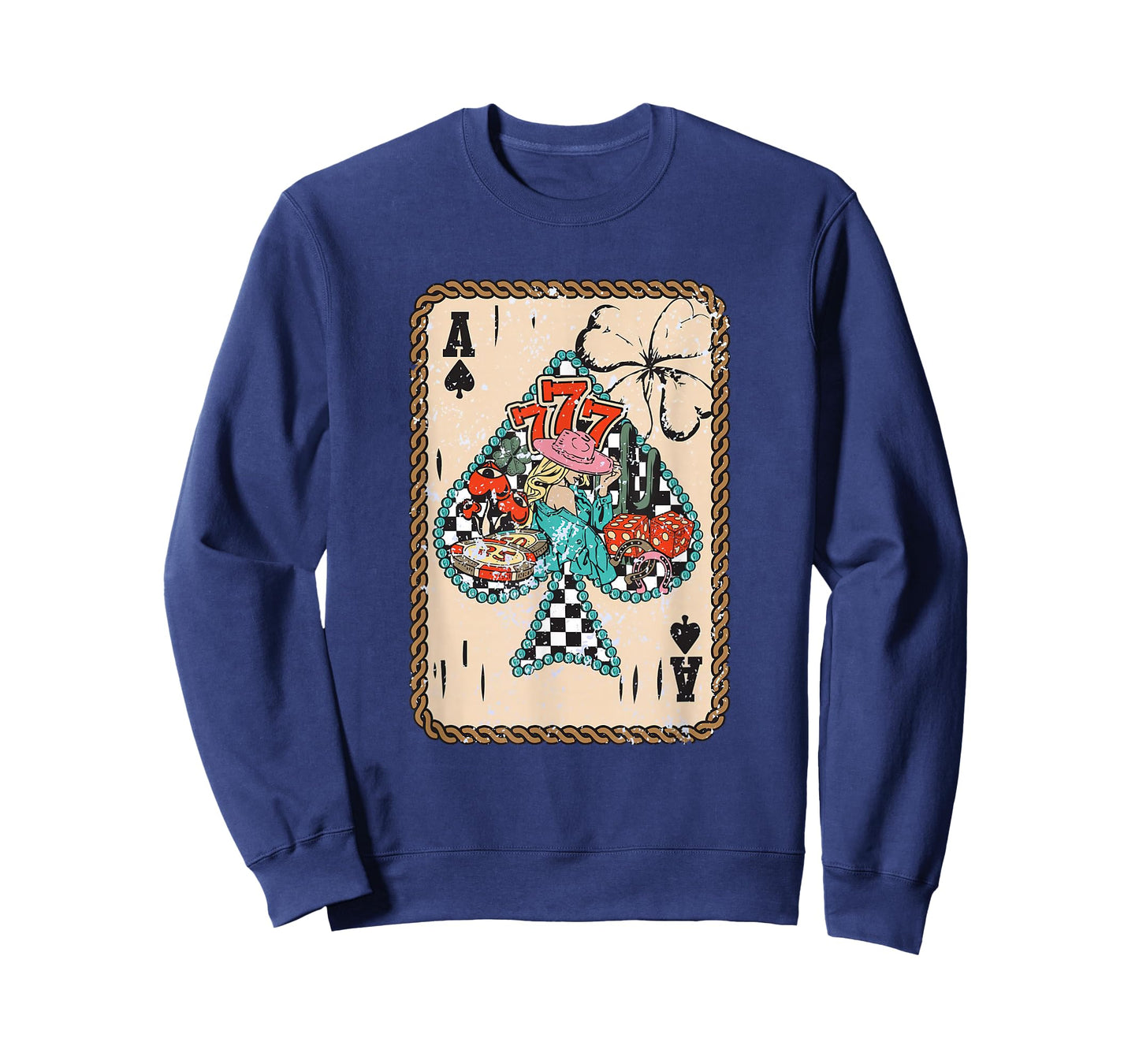 Feeling Lucky Turquoise Frame Trendy Country Retro Western T-Shirt