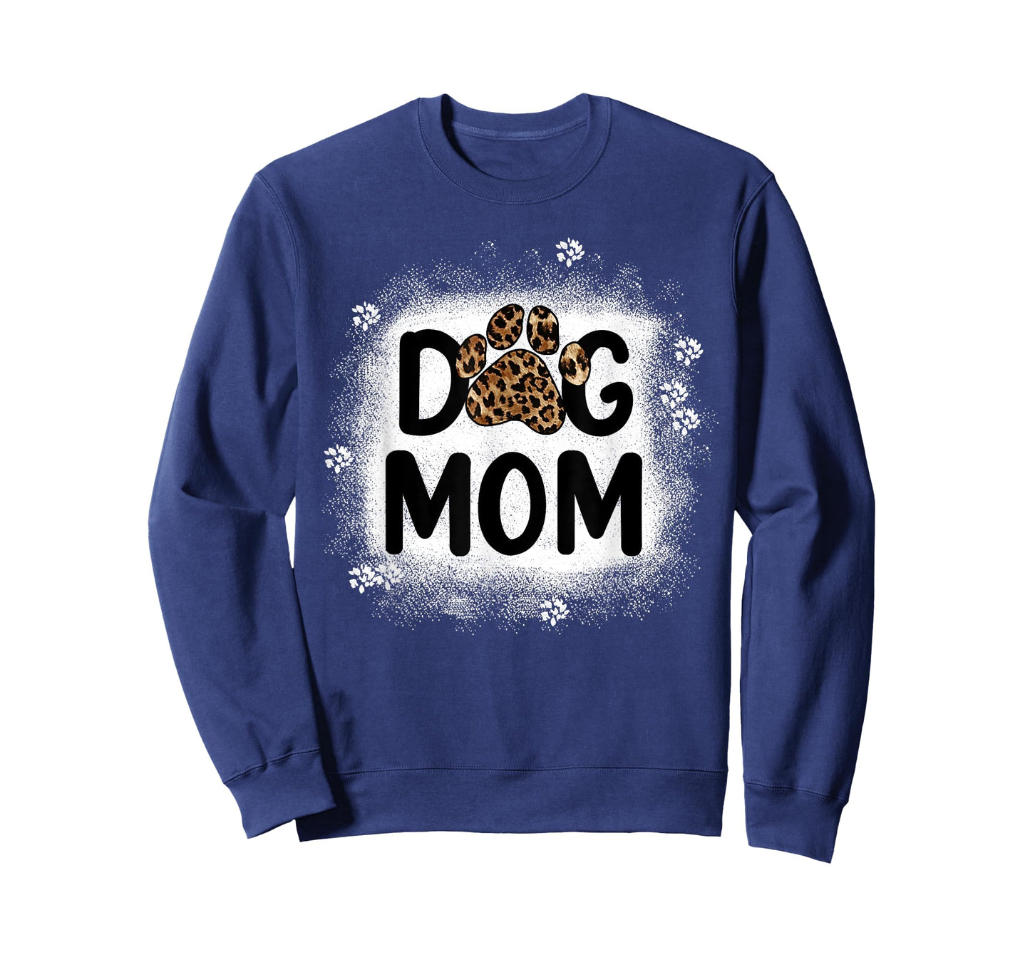 Women Bleached Dog Mom Shirts Dog Mom Paw Leopard T-Shirt