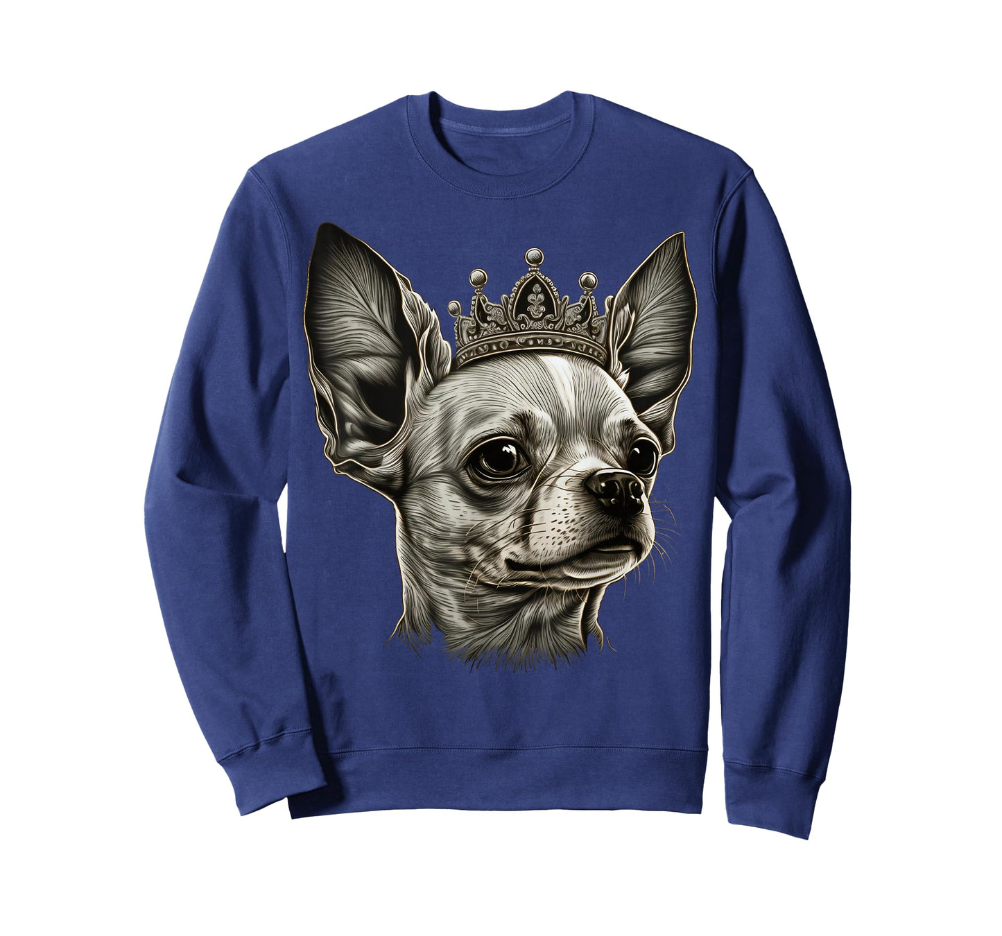 Black and White Chihuahua Dog on Crown Chihuahua T-Shirt