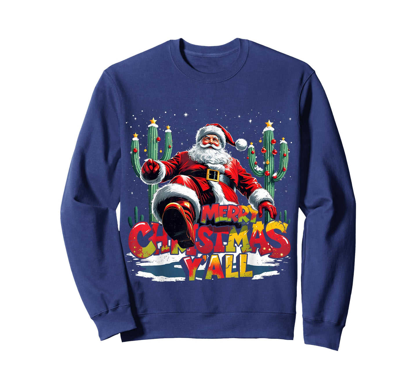 Merry Christmas Y’All Santa Western Holiday T-Shirt