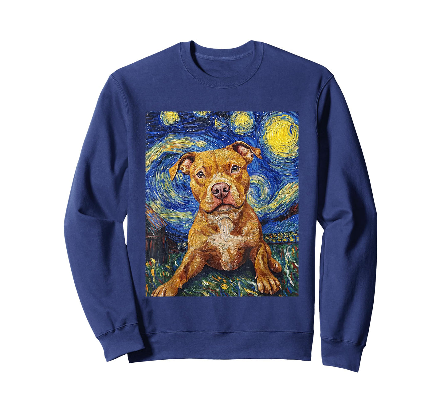Pitbull Dog Pit Bull Pittie - Van Gogh Style - Starry Night T-Shirt