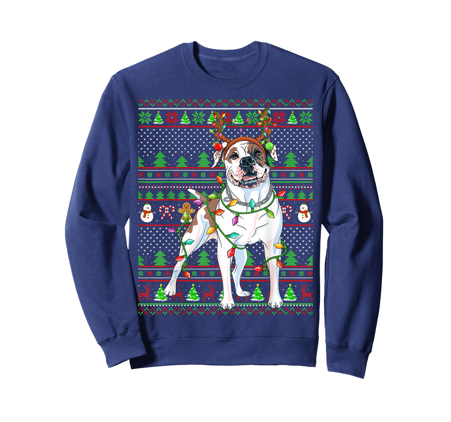 Family Matching Reindeer Ugly American Bulldog Christmas T-Shirt