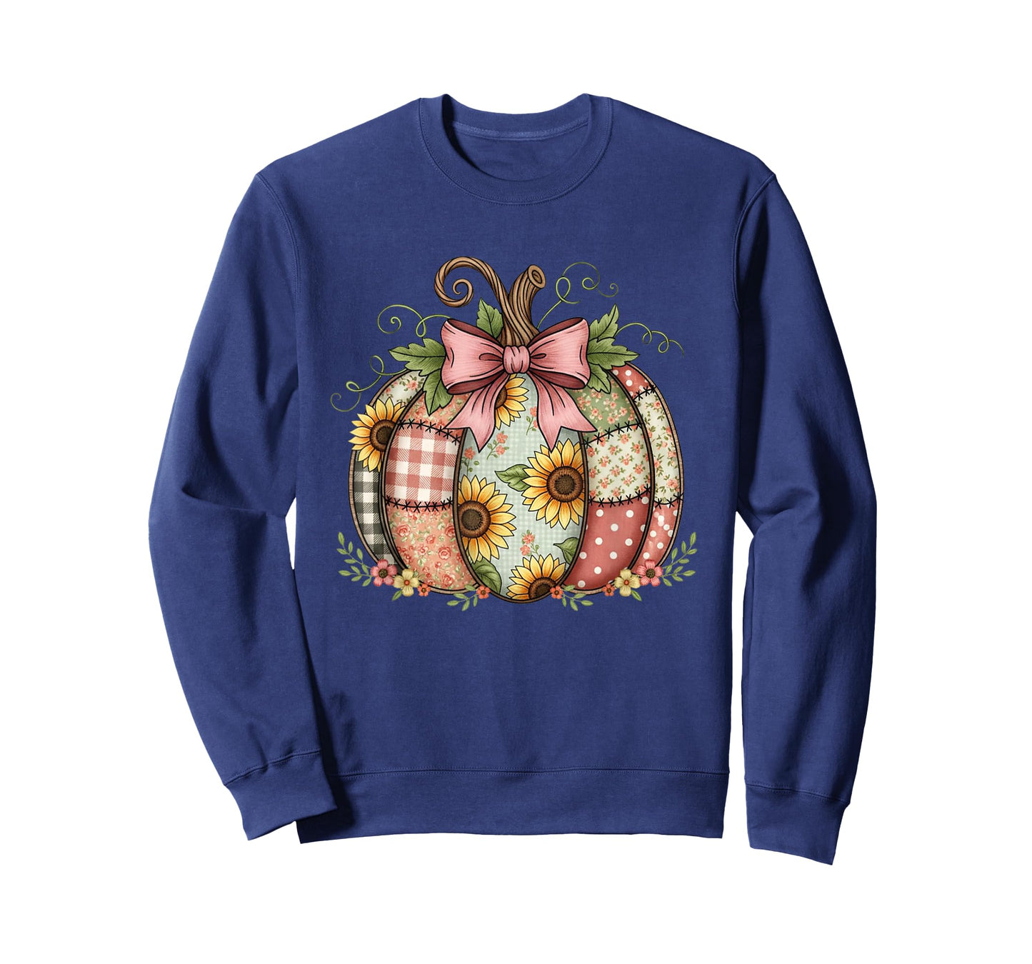 Sewing Mom Quilting Patchwork Pumpkin Quilt Floral Fall T-Shirt