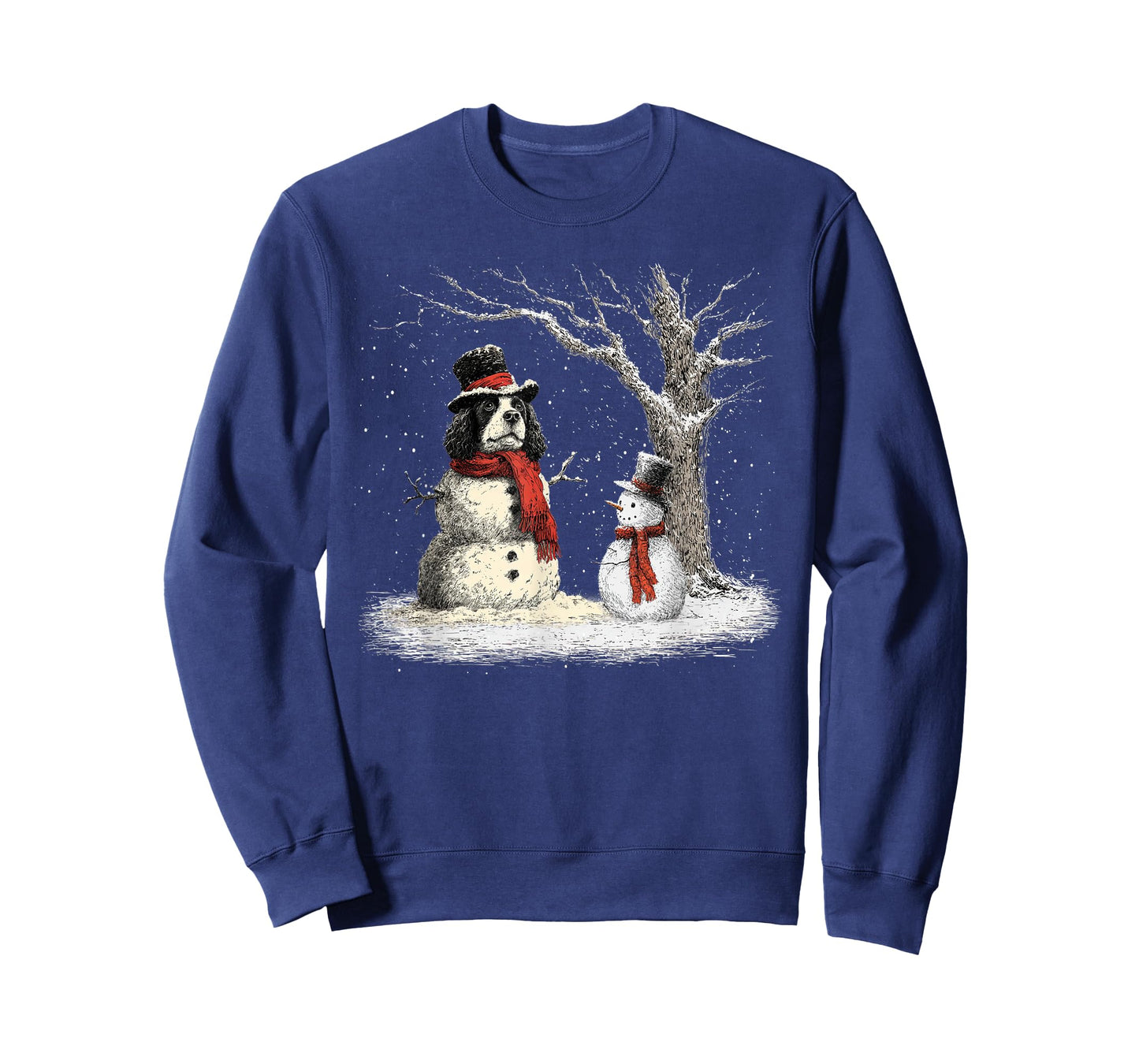 Funny Cocker Spaniel Dog in The Snow Tree Christmas Winter T-Shirt