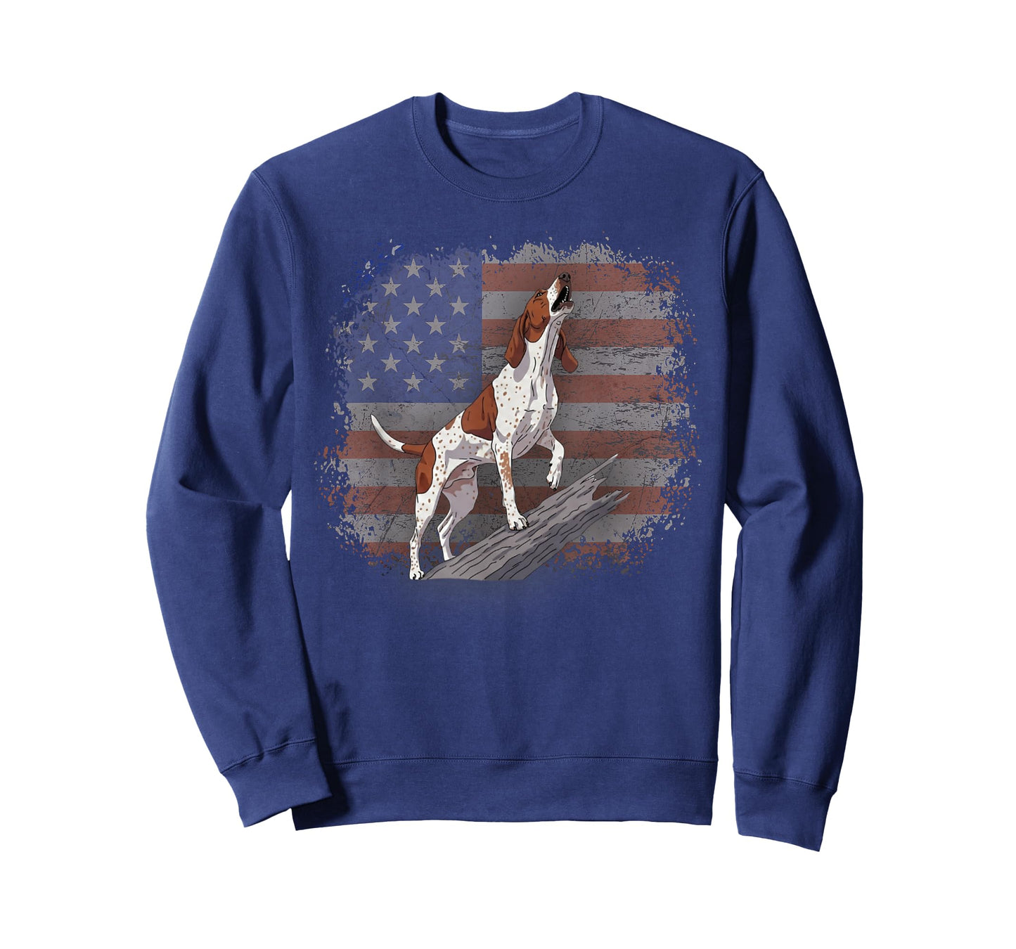 Distressed American Flag Redtick Treeing Coonhound Dog T-Shirt