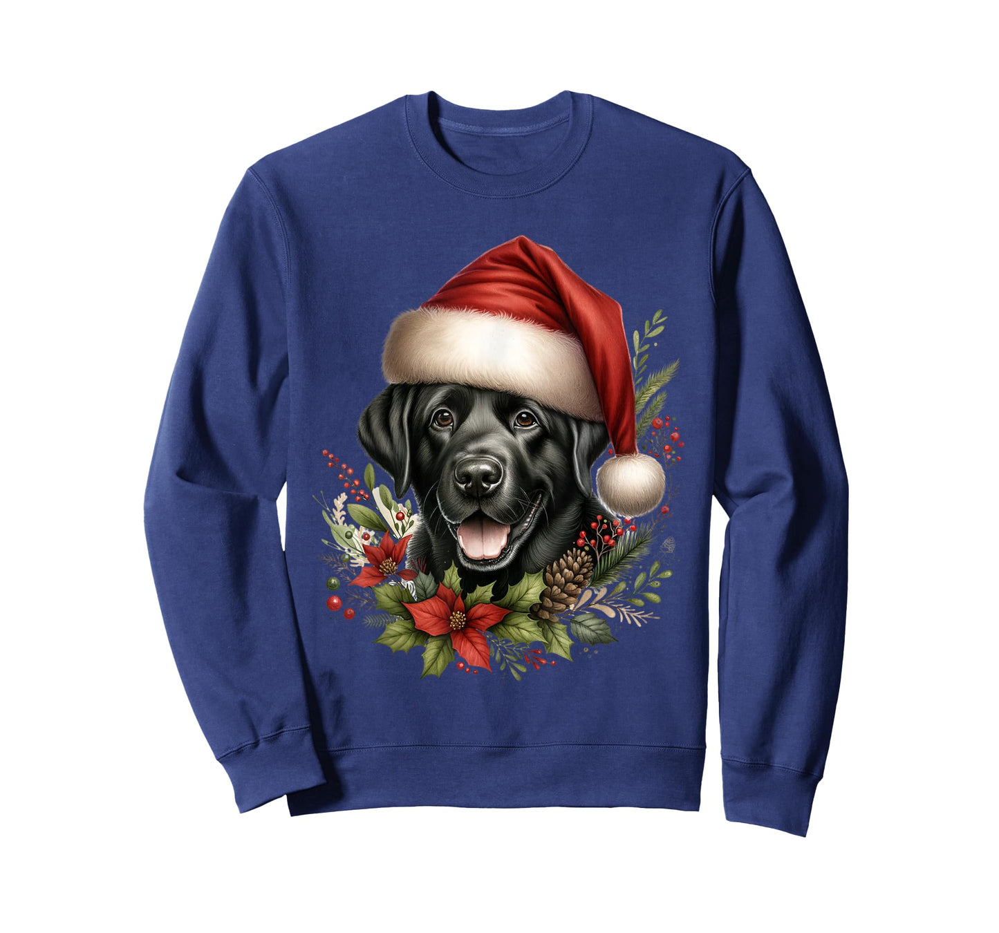 Christmas Black Labrador Lab Dog Watercolor Artwork T-Shirt