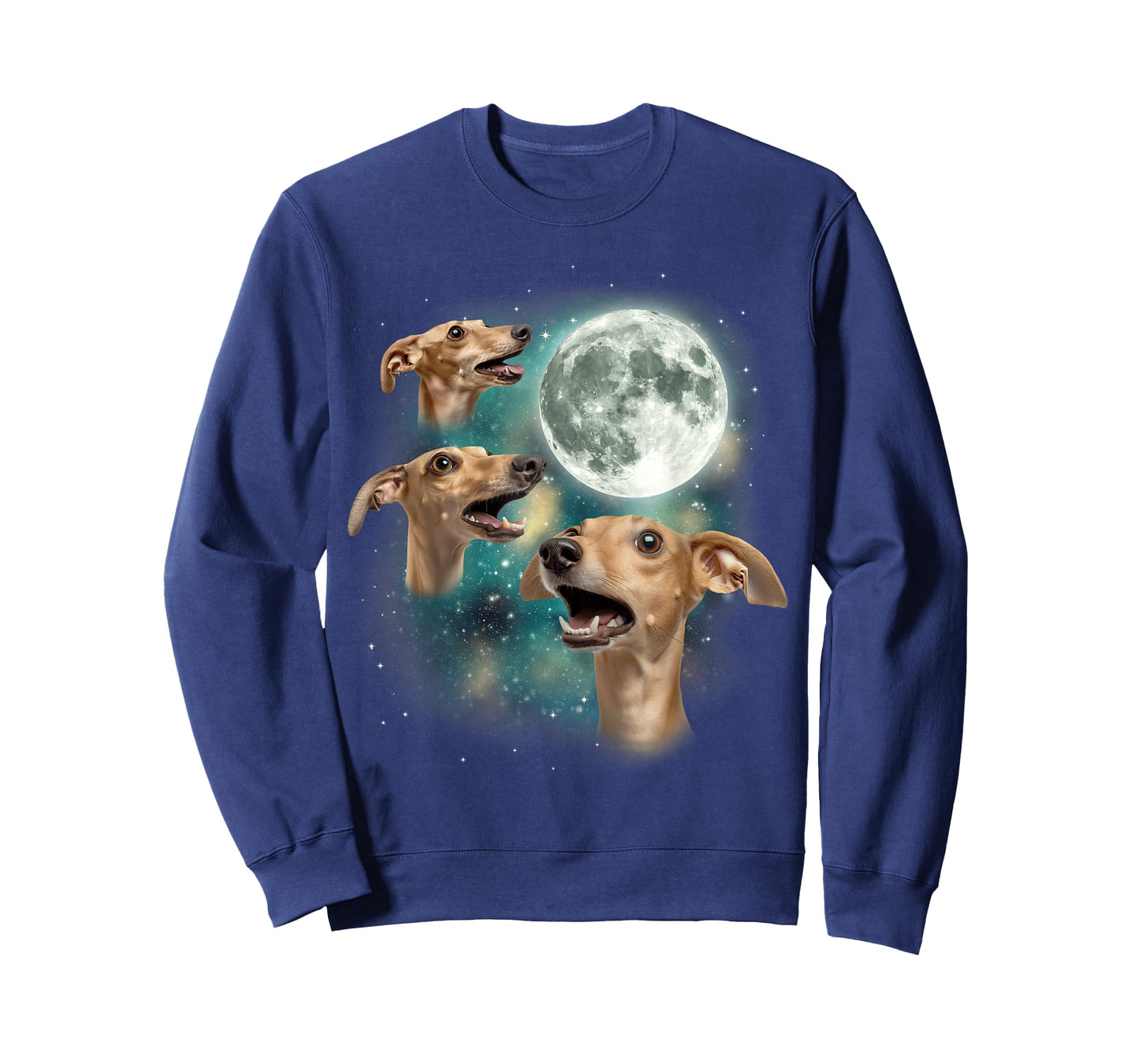 Three Whippet Moon | 3 Whippet Funny Weird Dog Meme T-Shirt