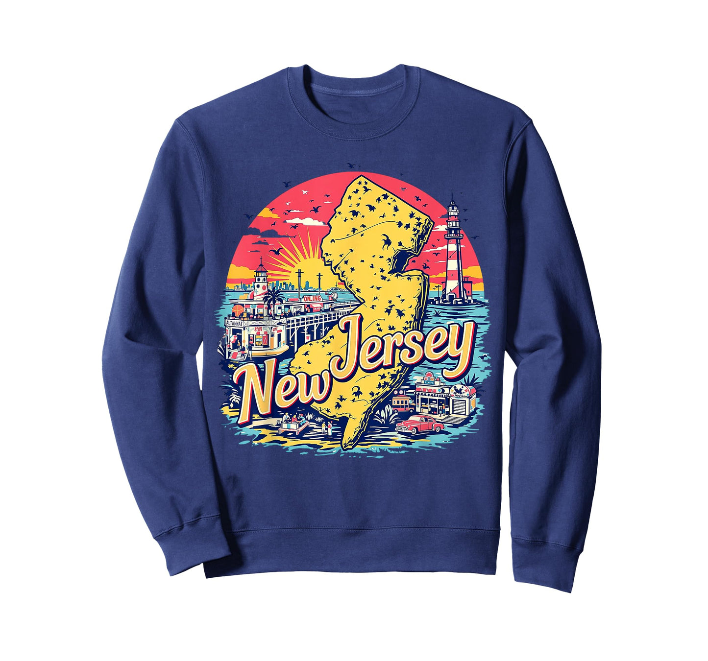 Vintage New Jersey State Map Retro T-Shirt
