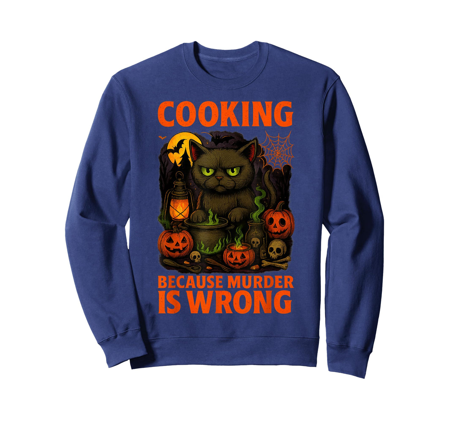 Halloween Cooking Cat Costume Funny Pun Spooky Design T-Shirt