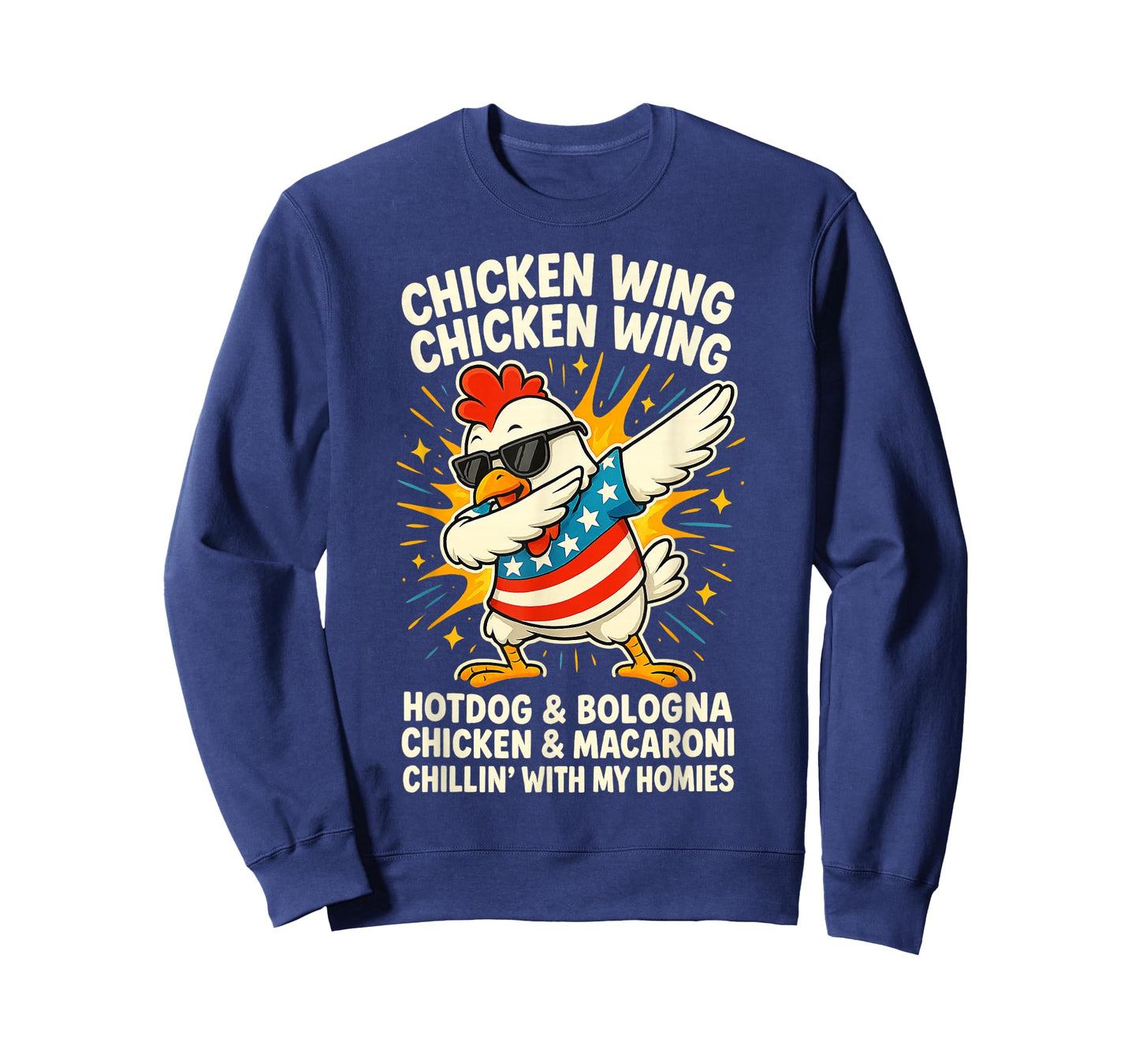 Dabbing Chicken Wing Chicken Wing Hot Dog And Baloney USA T-Shirt