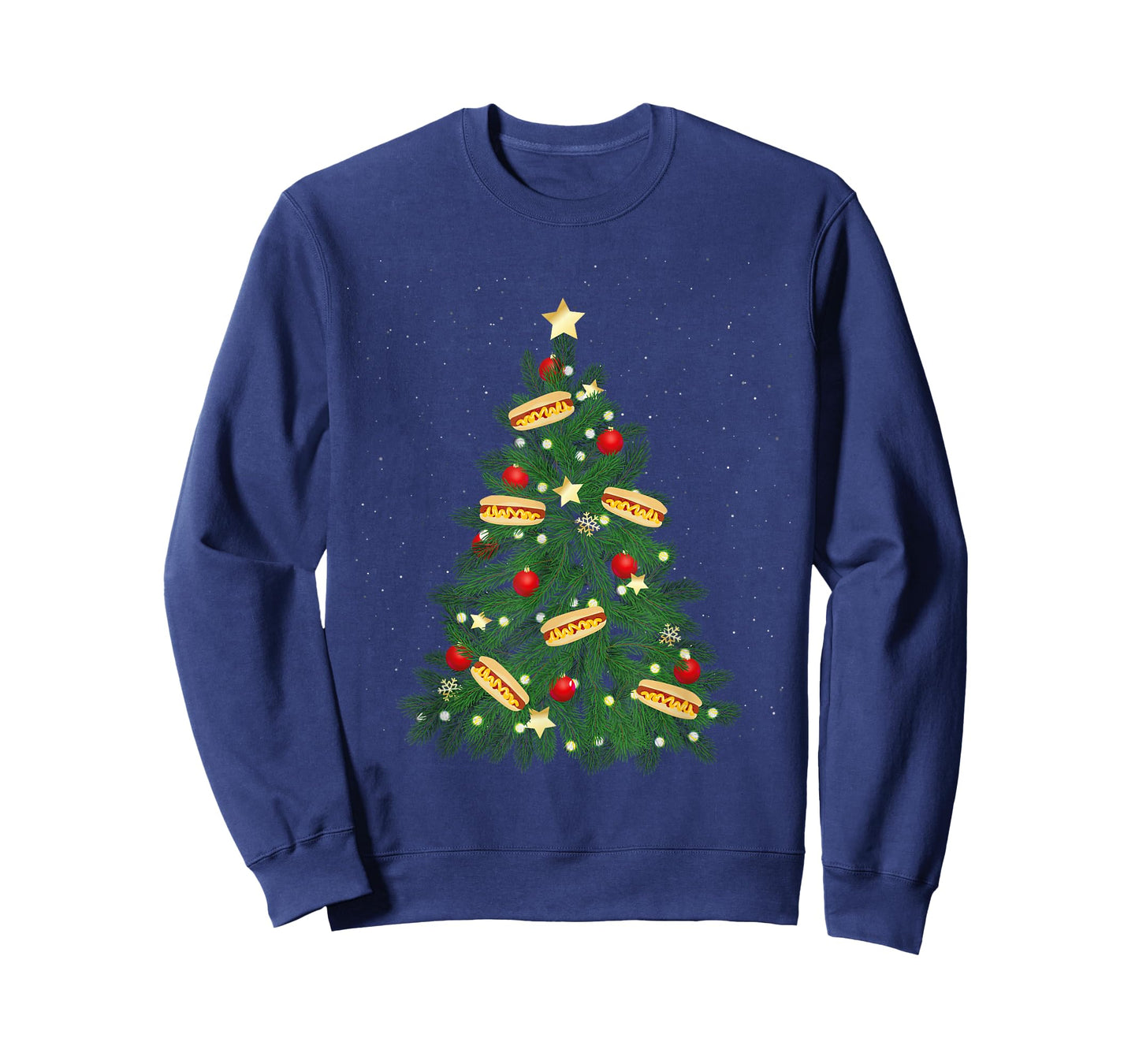 Hot Dog Adult Christmas Tree T-Shirt