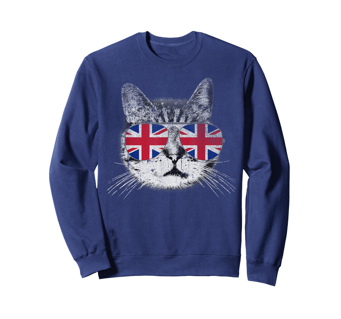 Cat Shirt Union Jack Flag Country Retro England British UK T-Shirt