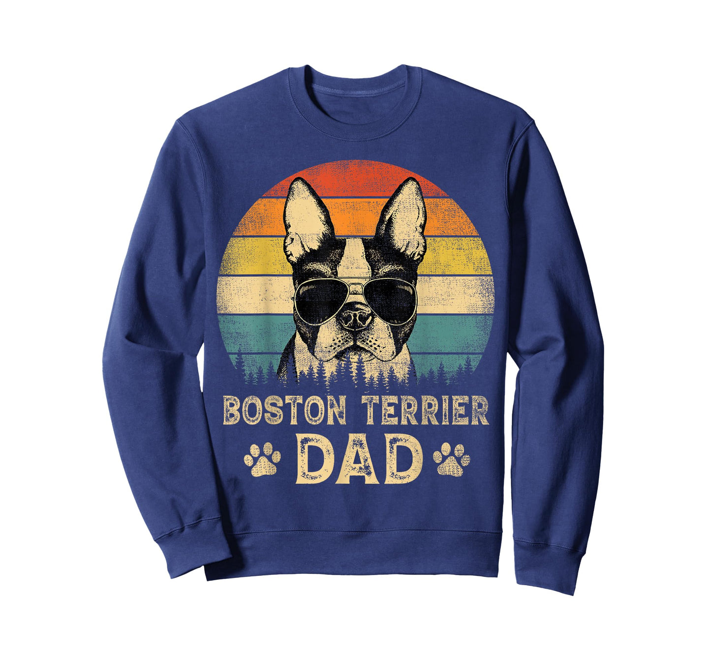 Vintage Boston Terrier Dad Dog Lovers Father's Day Tee T-Shirt