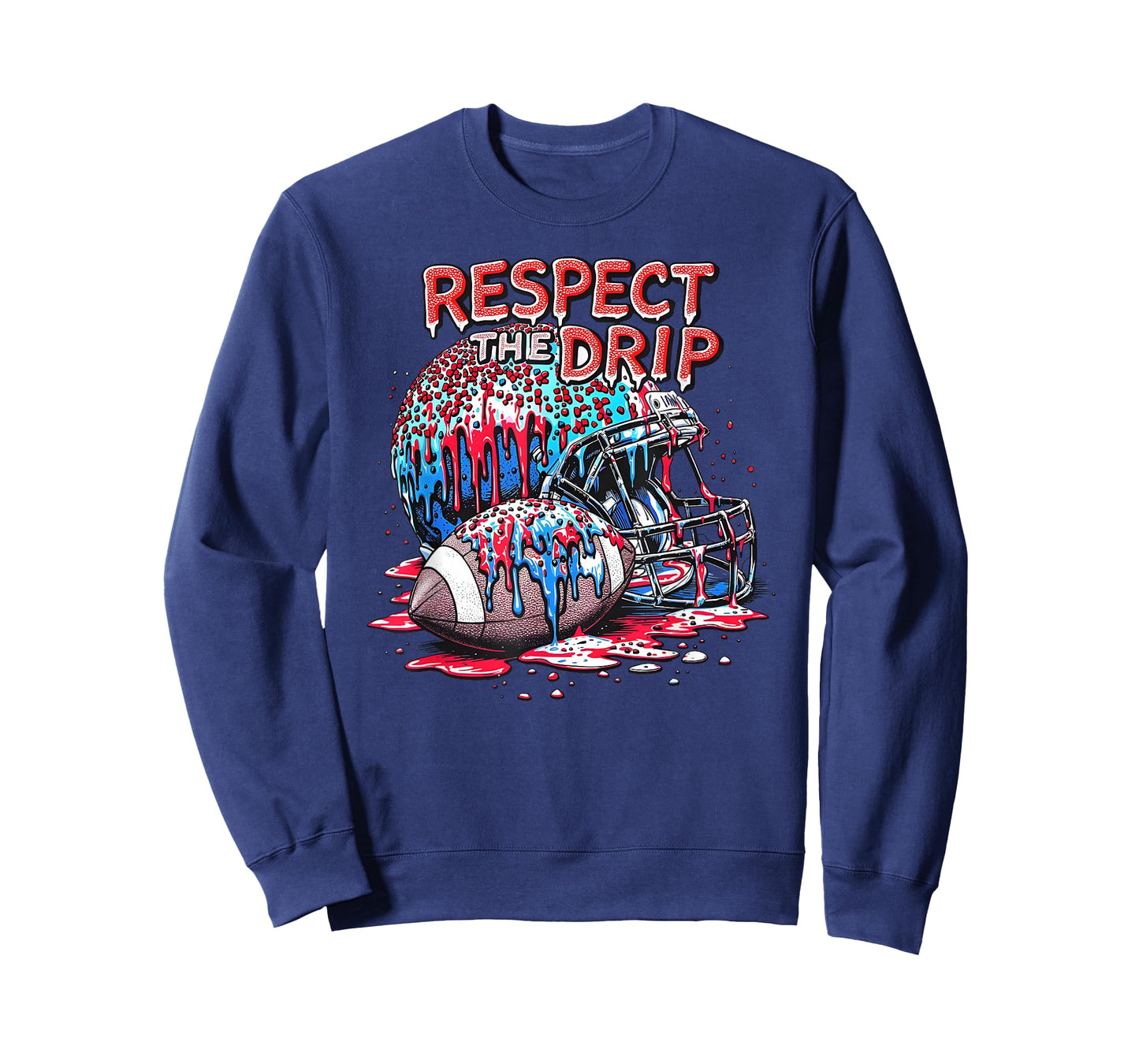 Respect The Drip Football Ice Cream Drip with Sprinkles T-Shirt