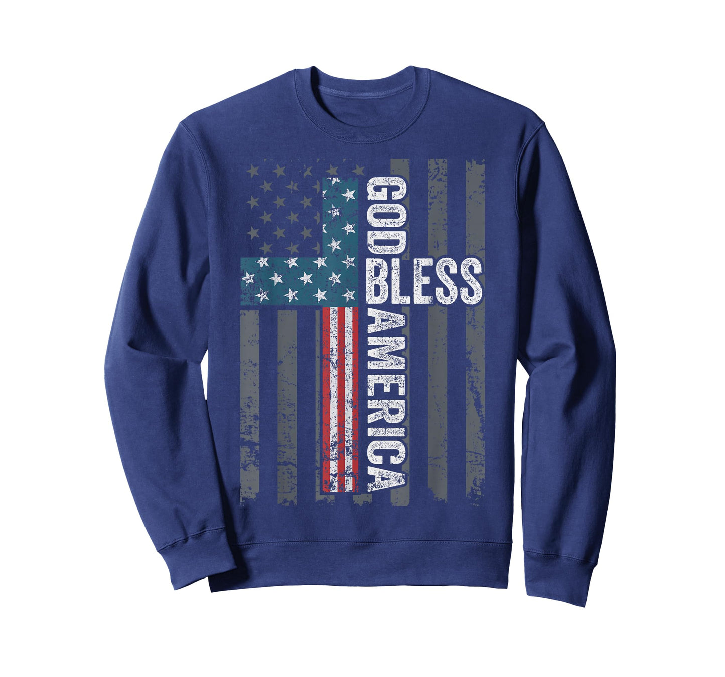 God Bless America - Patriotic Christian Cross USA Flag T-Shirt